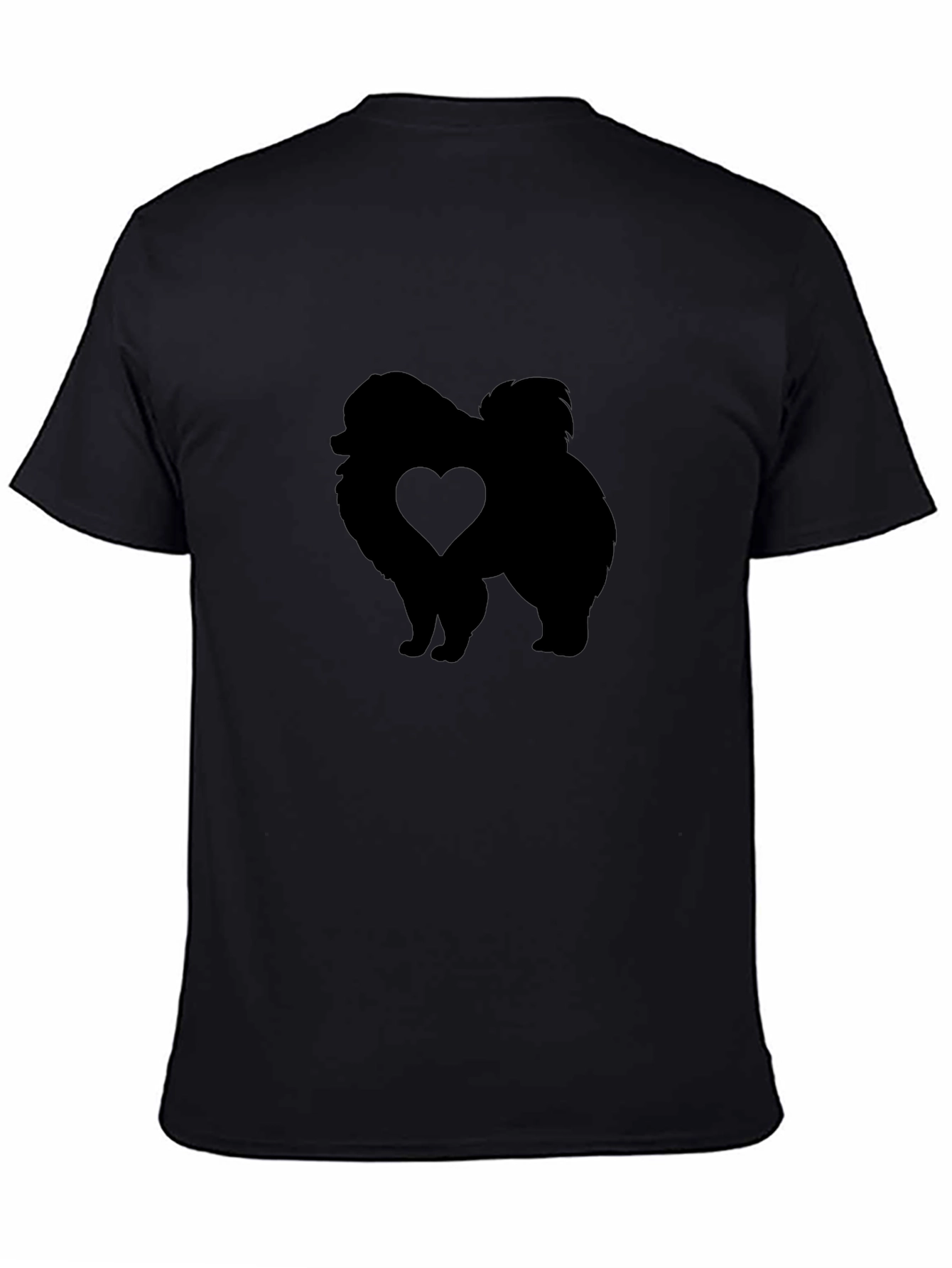 Dog Heart Silhouette Black T-Shirt