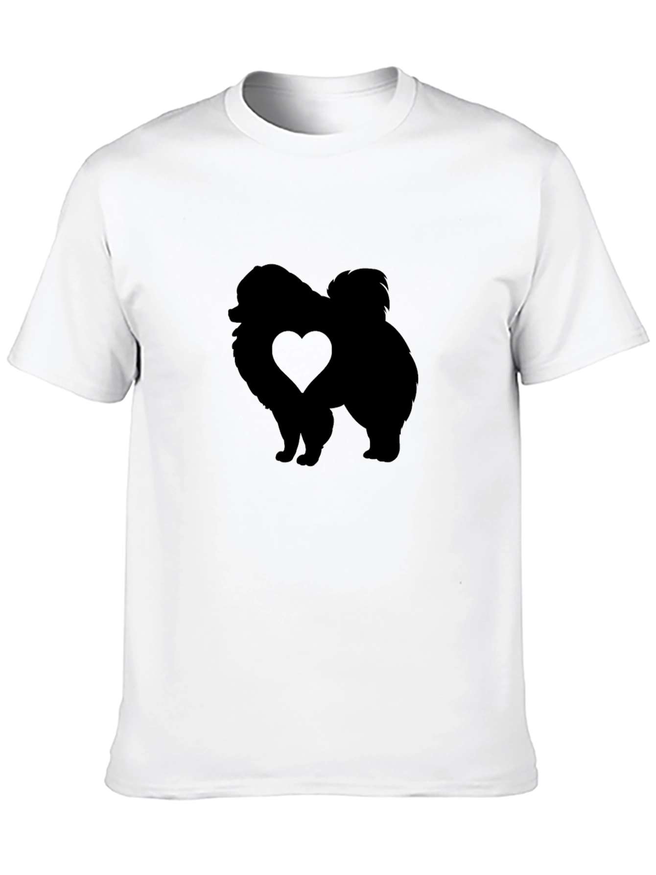 Dog Heart Silhouette Black T-Shirt
