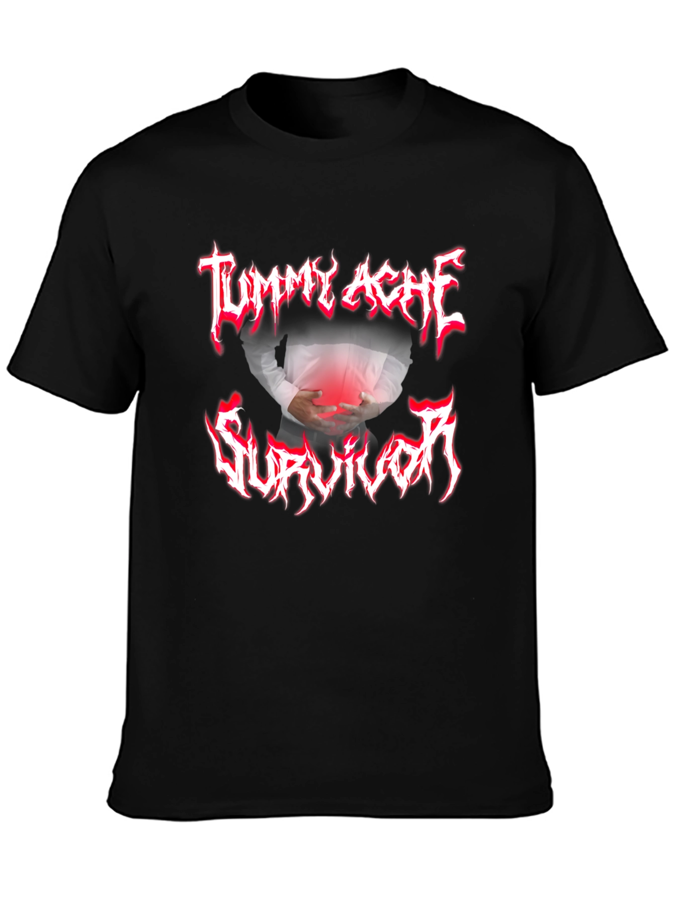 Tummy Ache Survivor Graphic Tee - Black