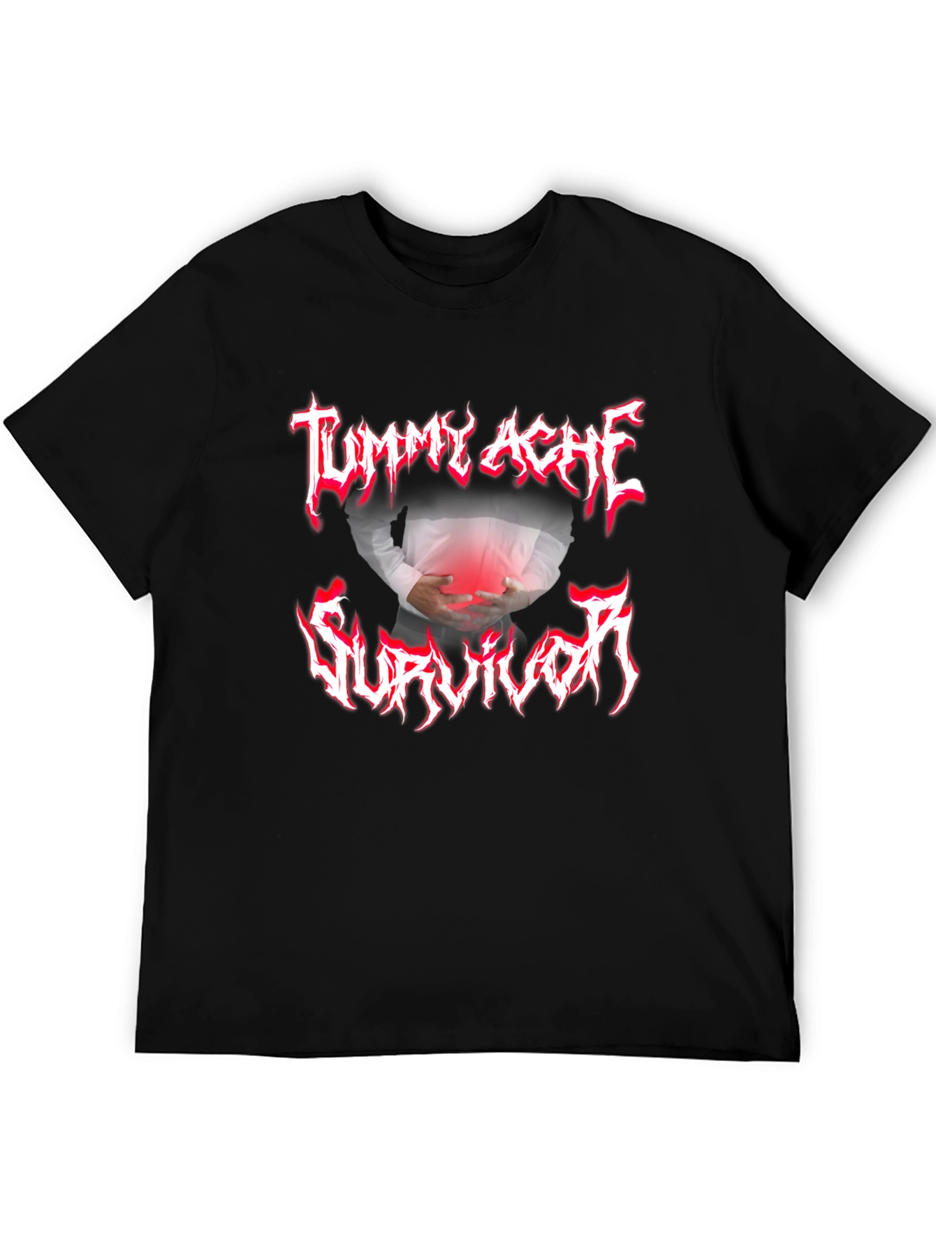 Tummy Ache Survivor Graphic Tee - Black