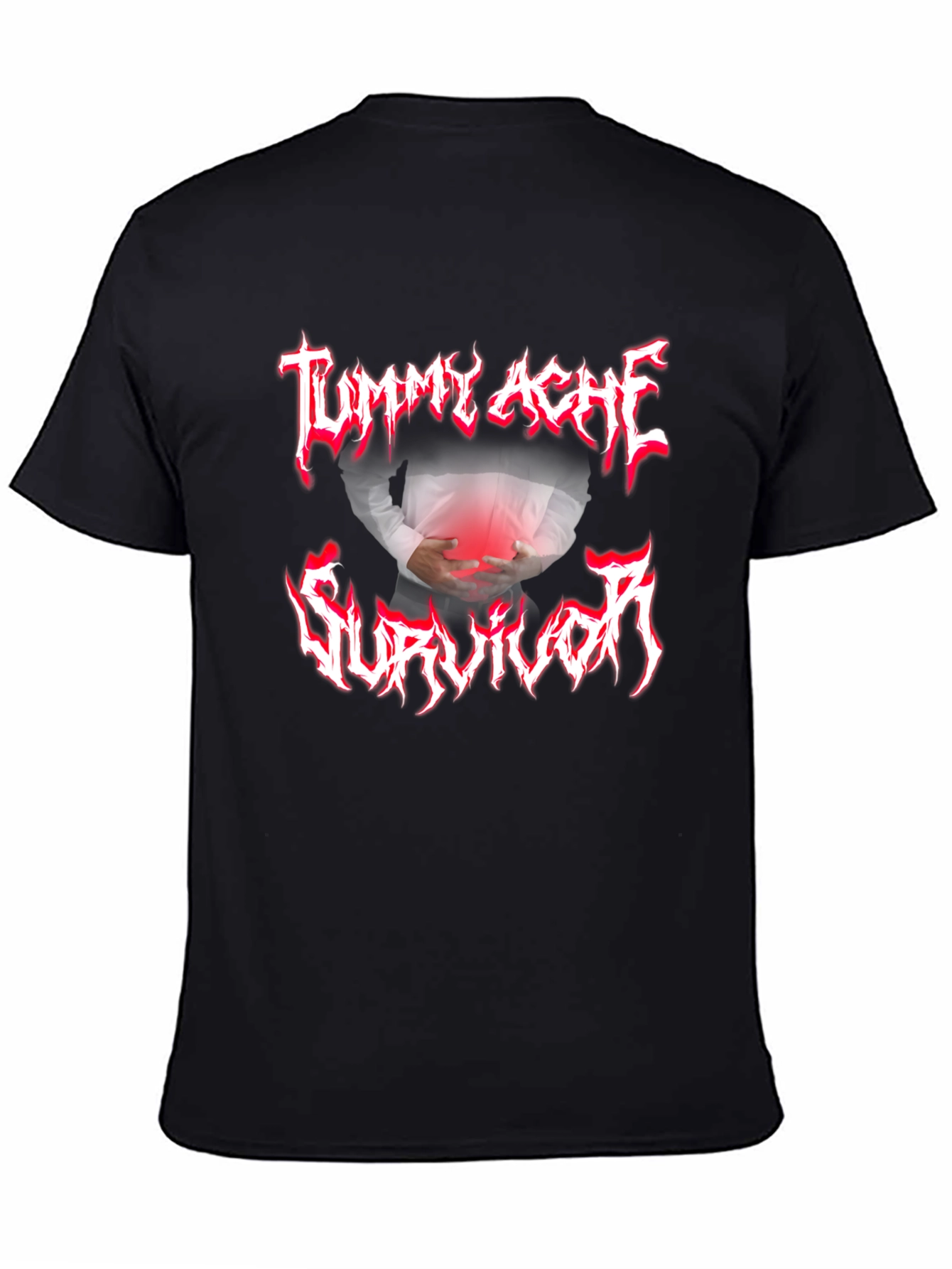 Tummy Ache Survivor Graphic Tee - Black