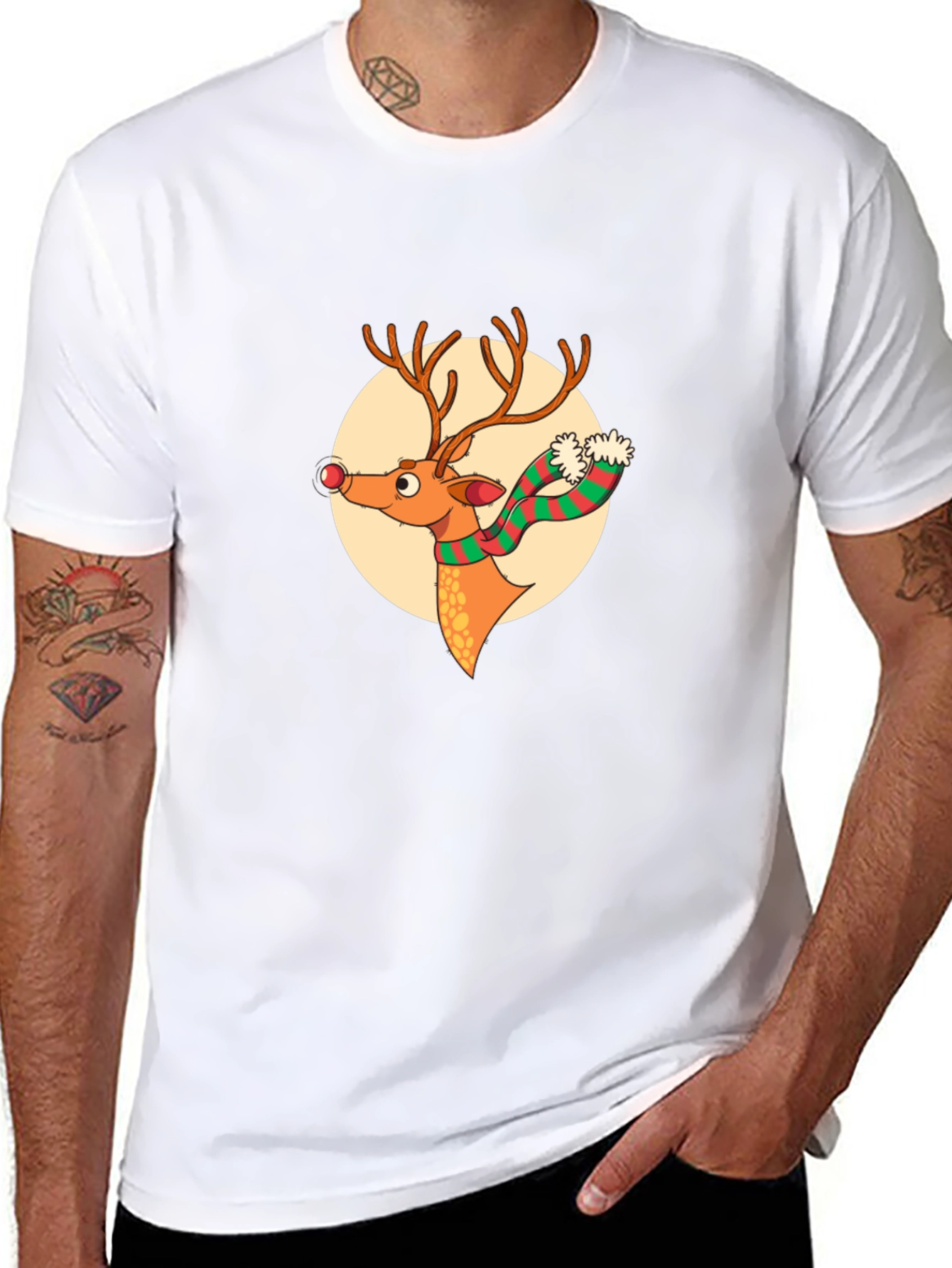 Festive Reindeer Graphic Tee - Holiday Style