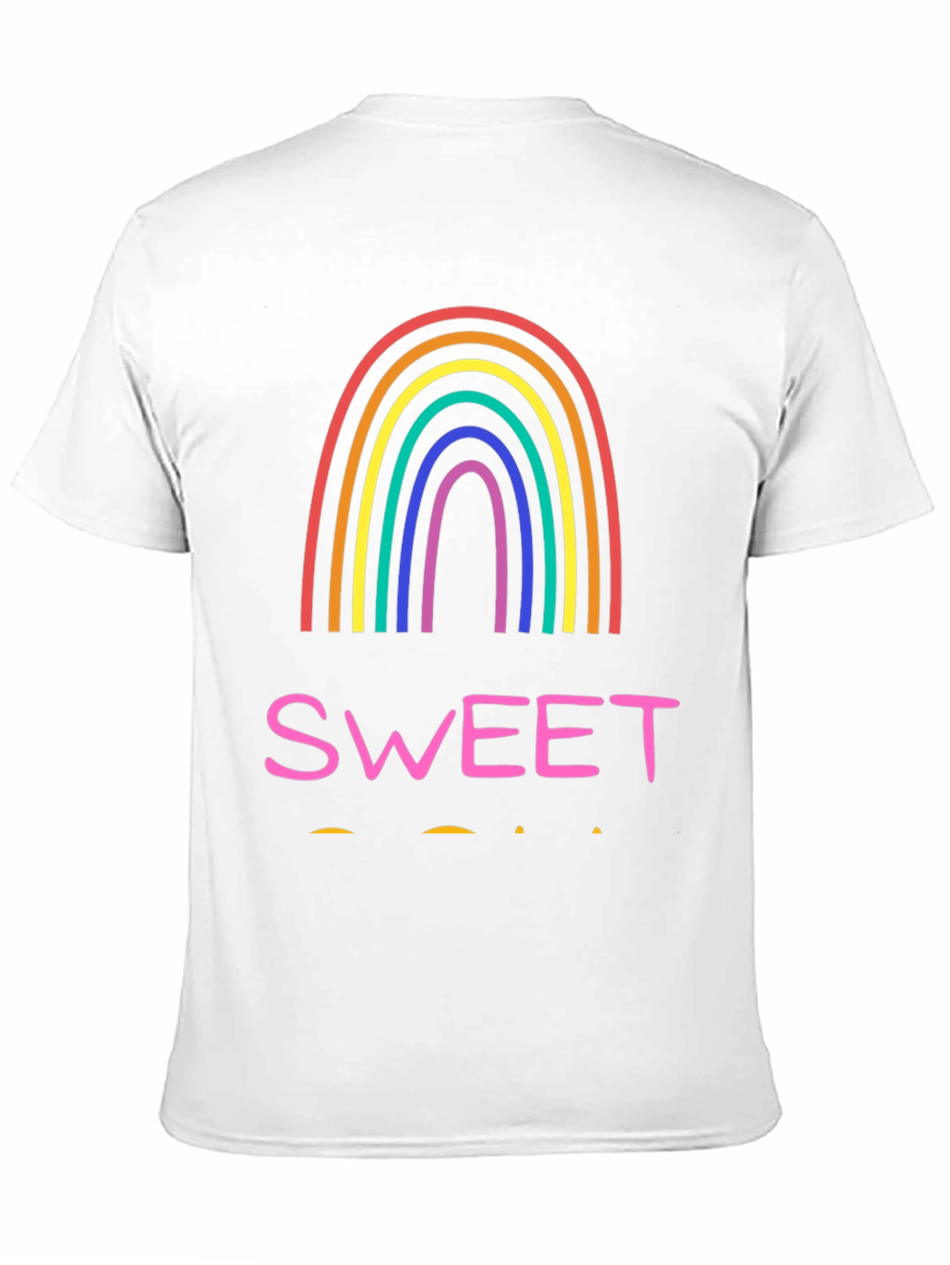 Sweet Rainbow Graphic Tee - Casual Black T-Shirt
