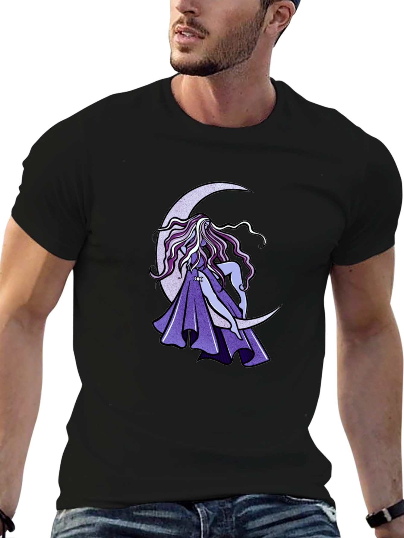 Moon Goddess Graphic Black T-Shirt