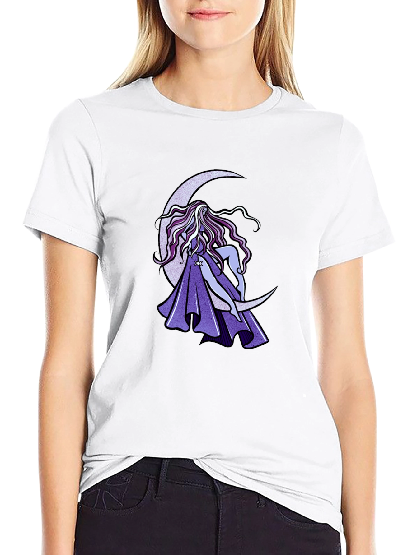 Moon Goddess Graphic Black T-Shirt