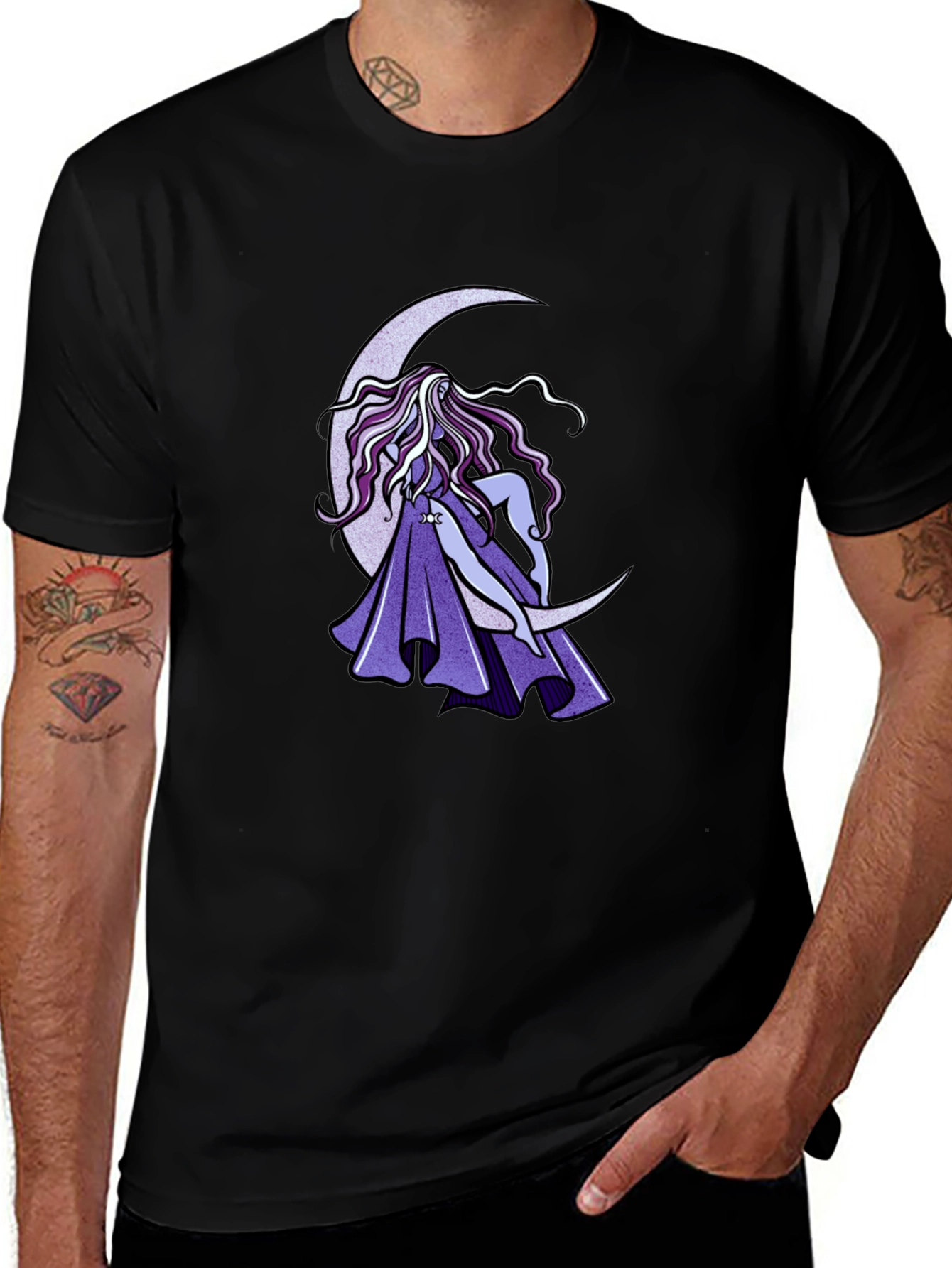 Moon Goddess Graphic Black T-Shirt