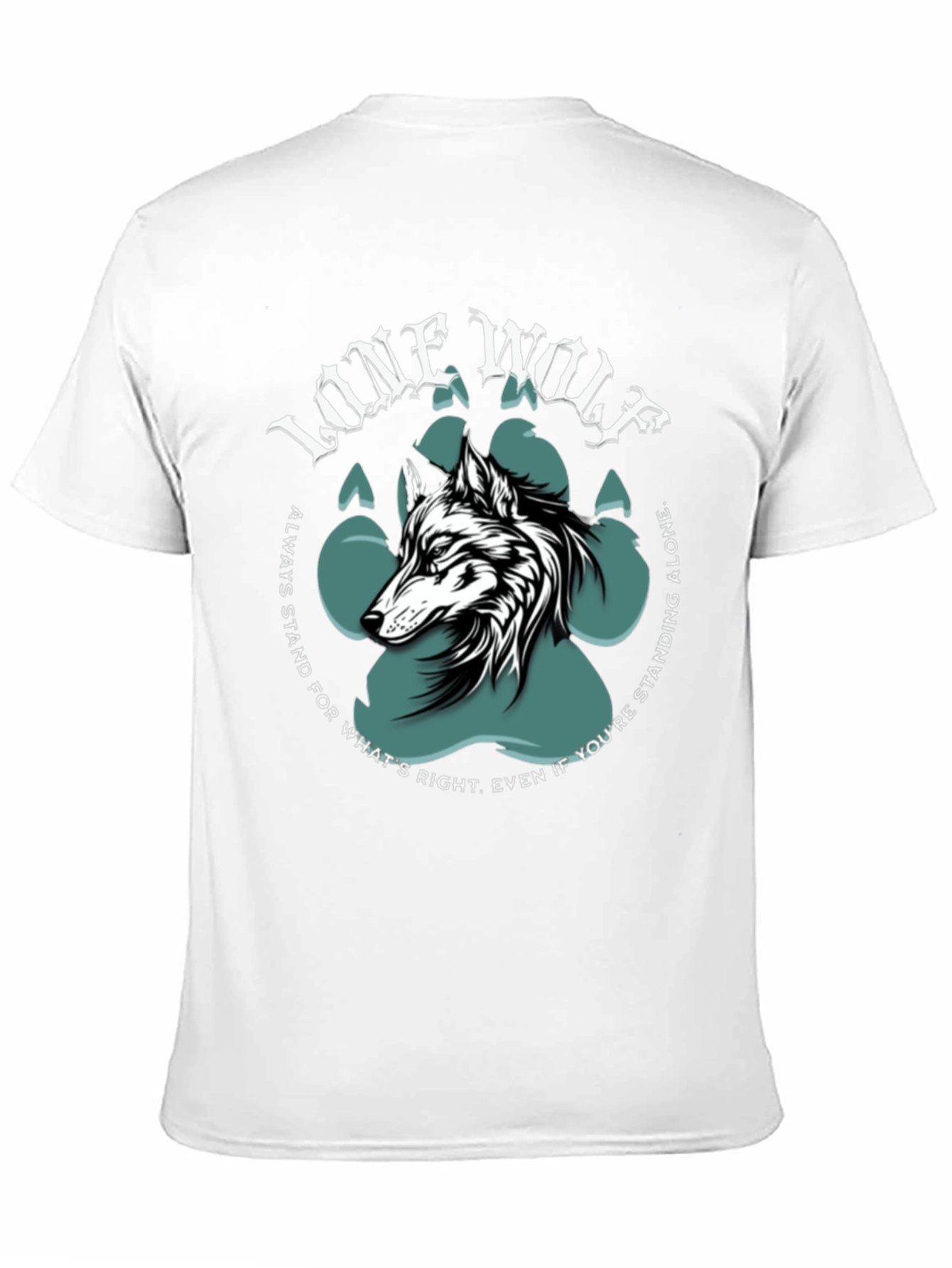 Lone Wolf Graphic Print Crew Neck T-Shirt