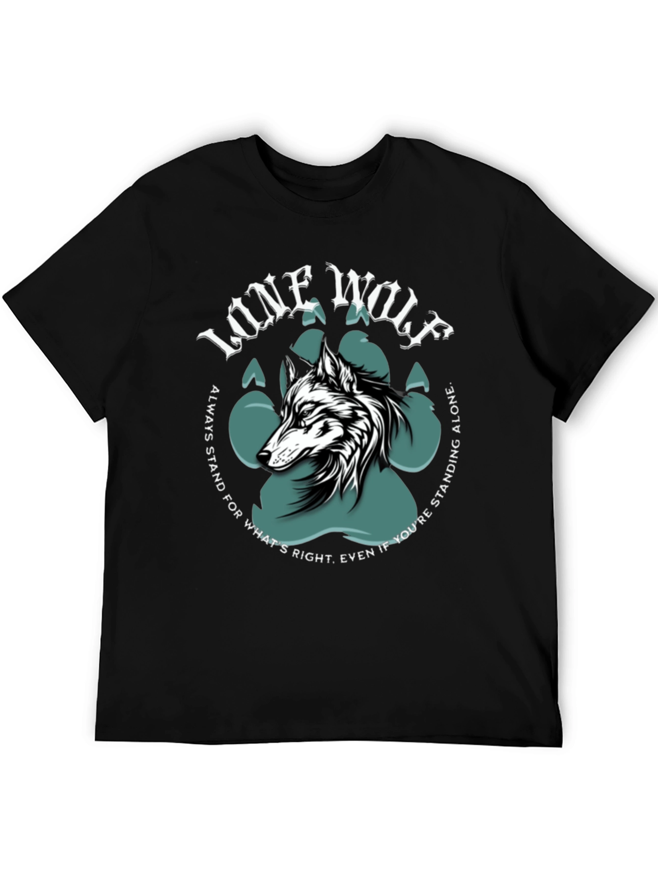 Lone Wolf Graphic Print Crew Neck T-Shirt