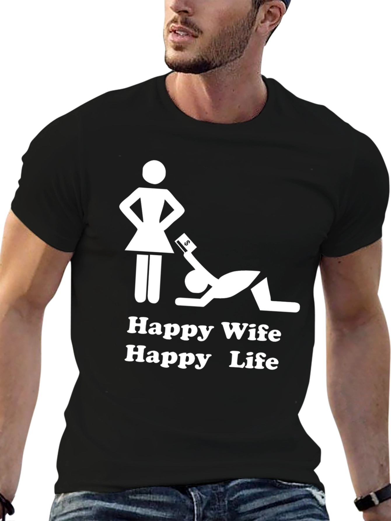 Happy Wife Happy Life Graphic T-Shirt