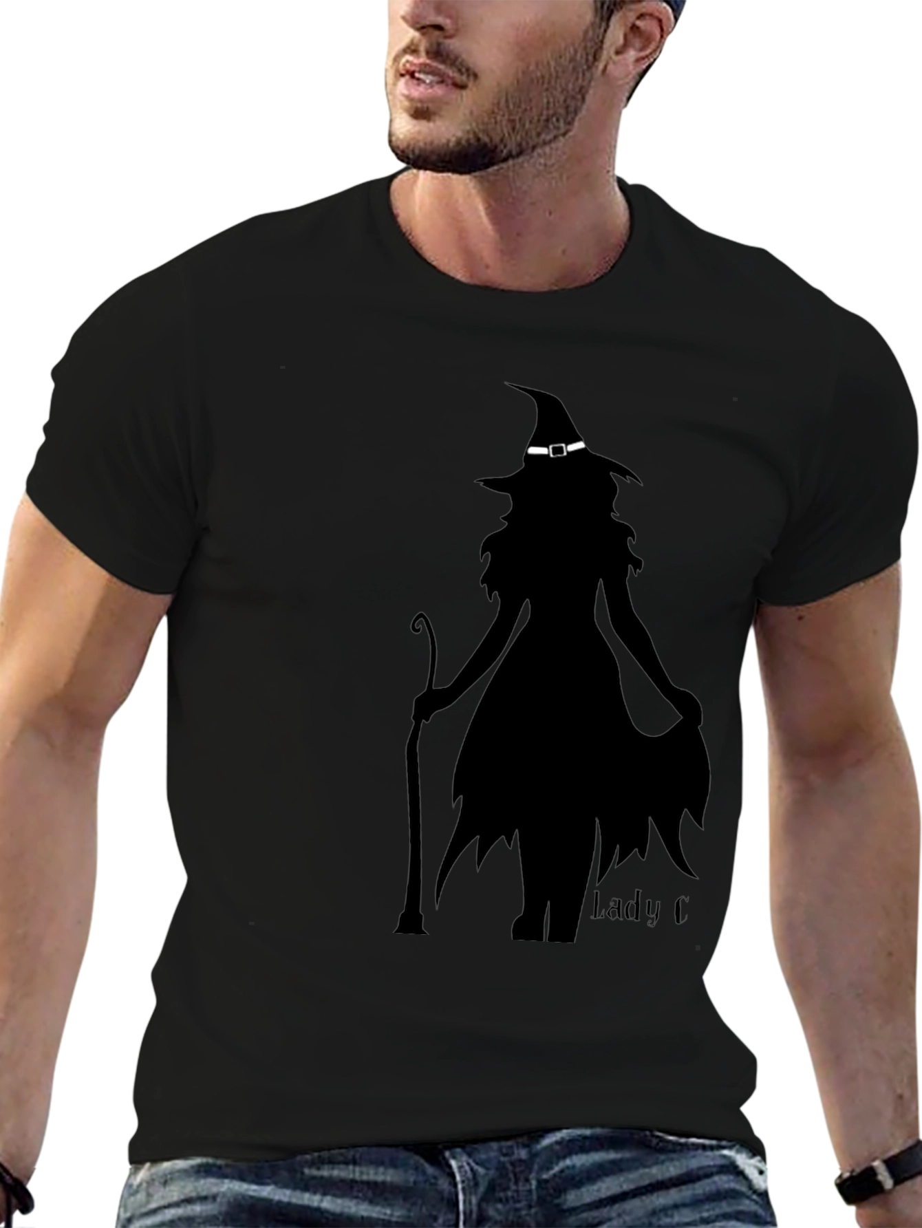 Witch Silhouette Graphic Tee - Halloween Style