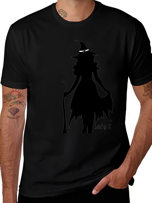 Witch Silhouette Graphic Tee - Halloween Style