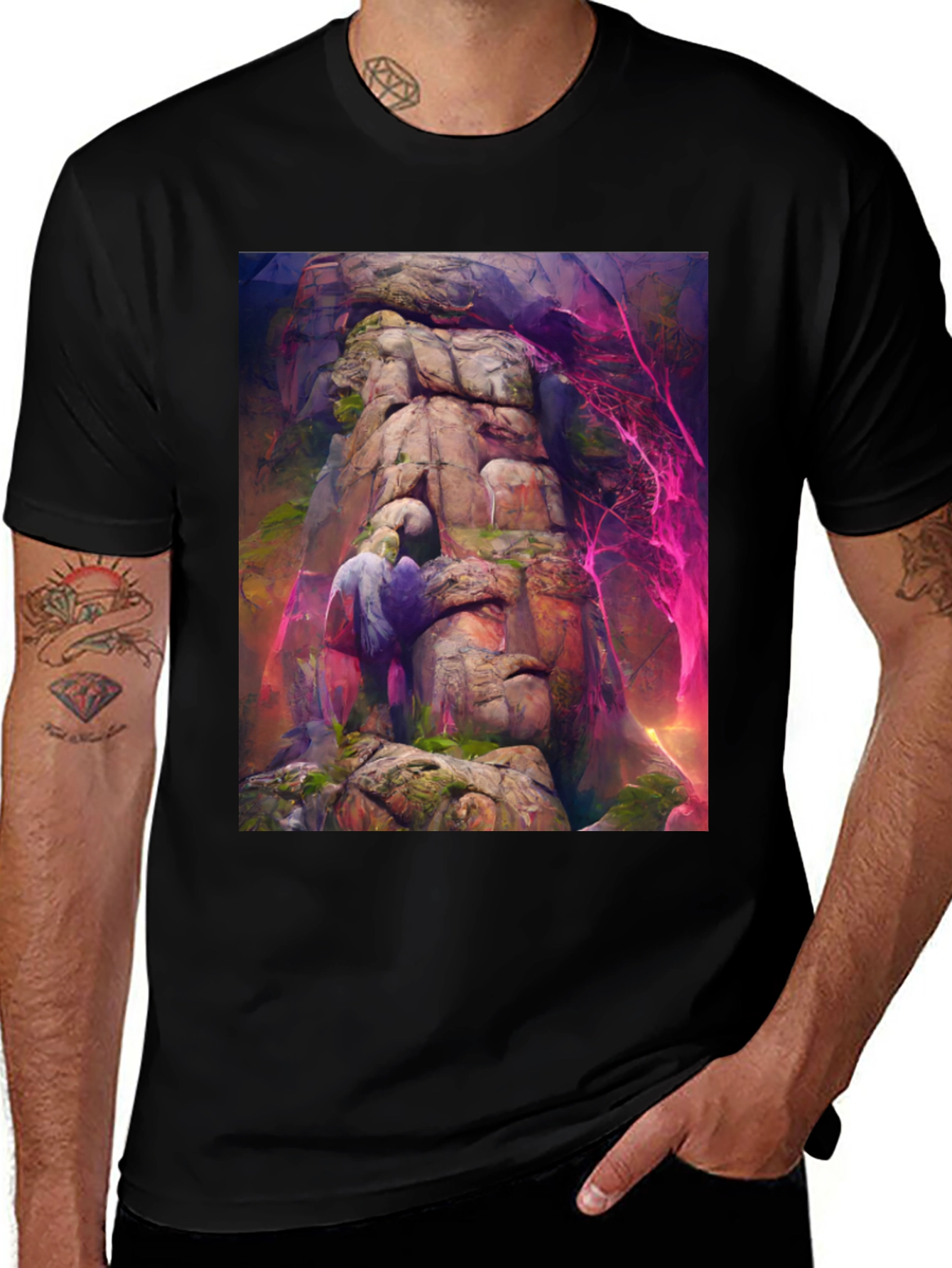 Mystical Mountain T-Shirt - Fantasy Art Tee
