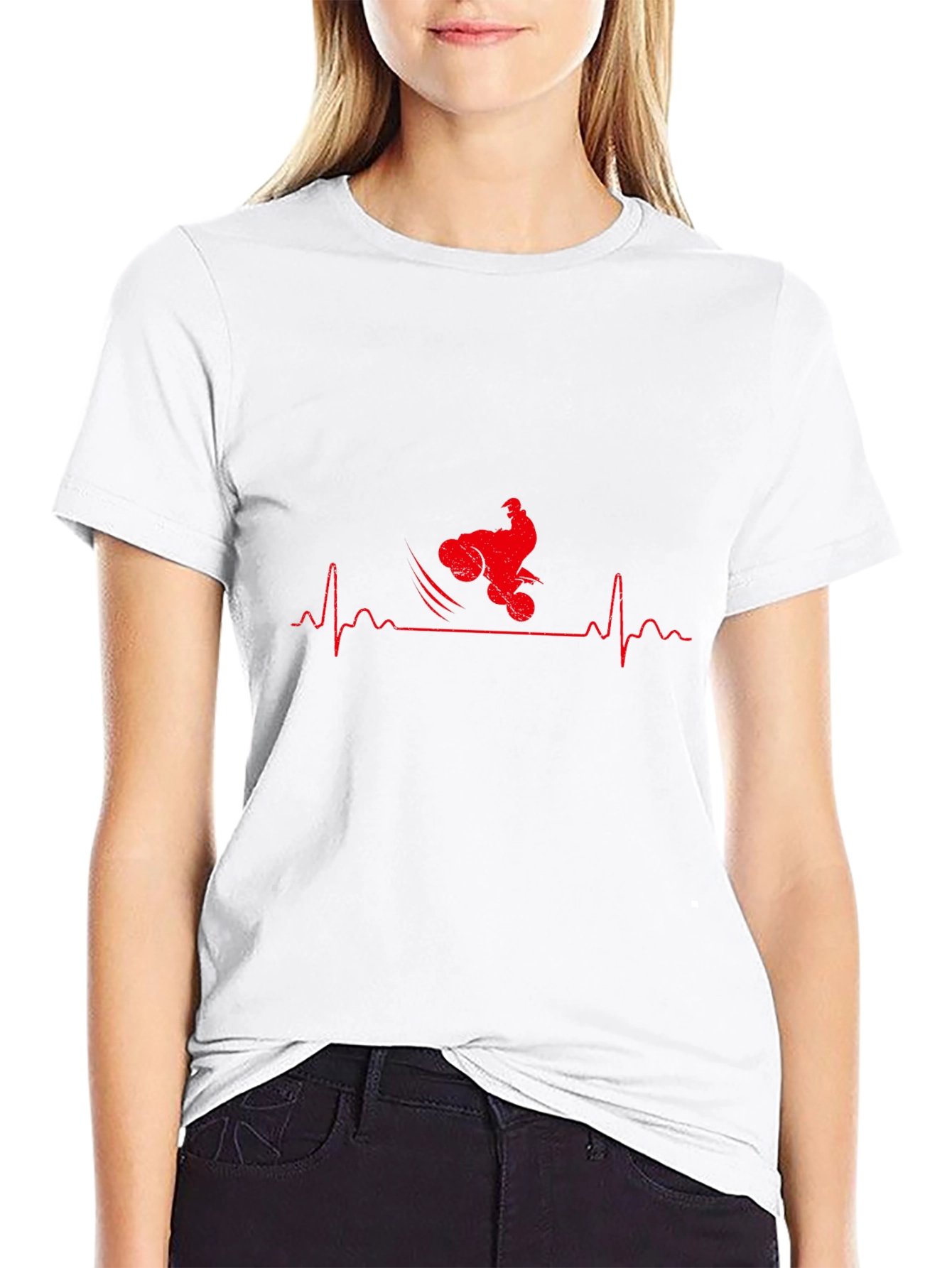 Motorcycle Heartbeat Graphic T-Shirt