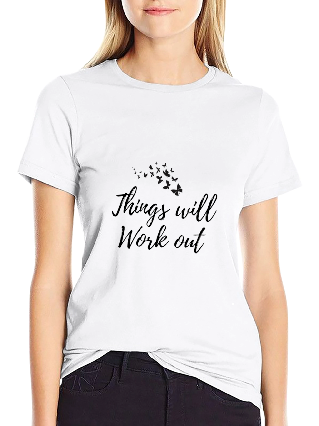Motivational Things Will Work Out Black T-Shirt
