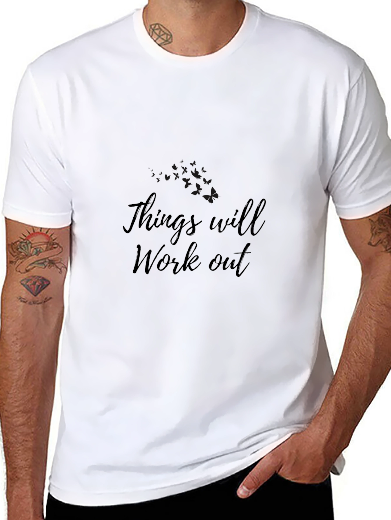Motivational Things Will Work Out Black T-Shirt