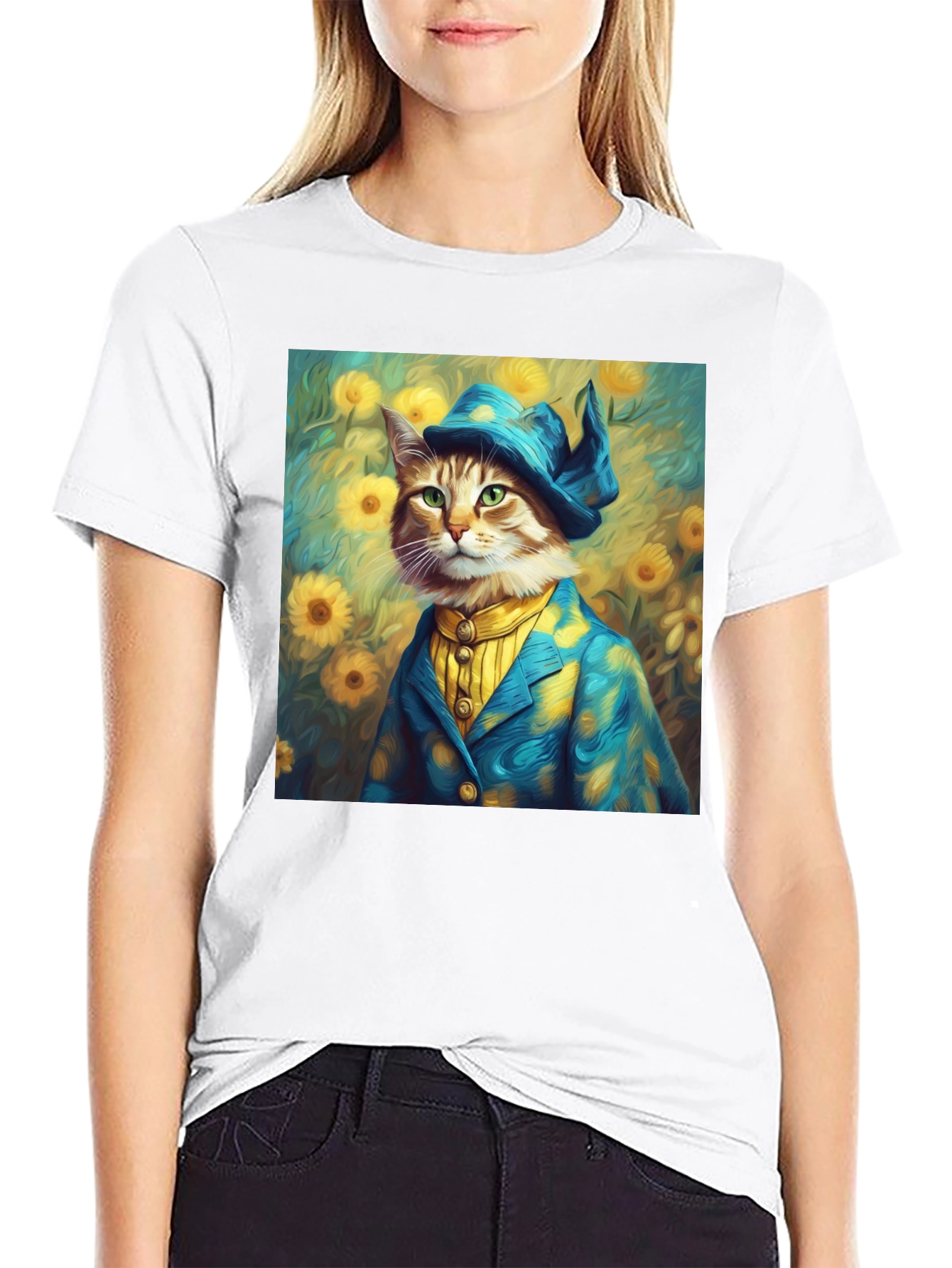 Dapper Cat Portrait T-Shirt