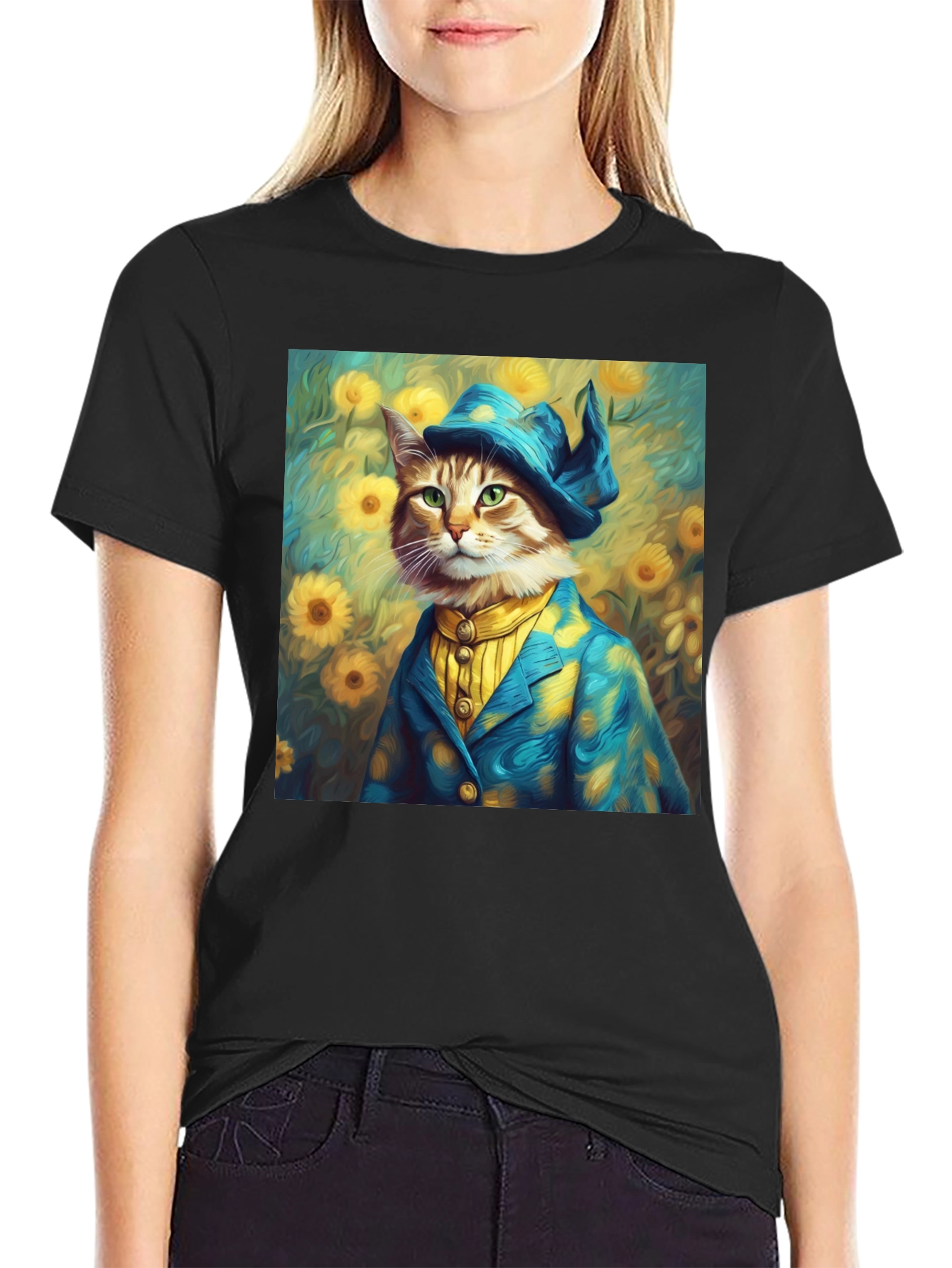 Dapper Cat Portrait T-Shirt