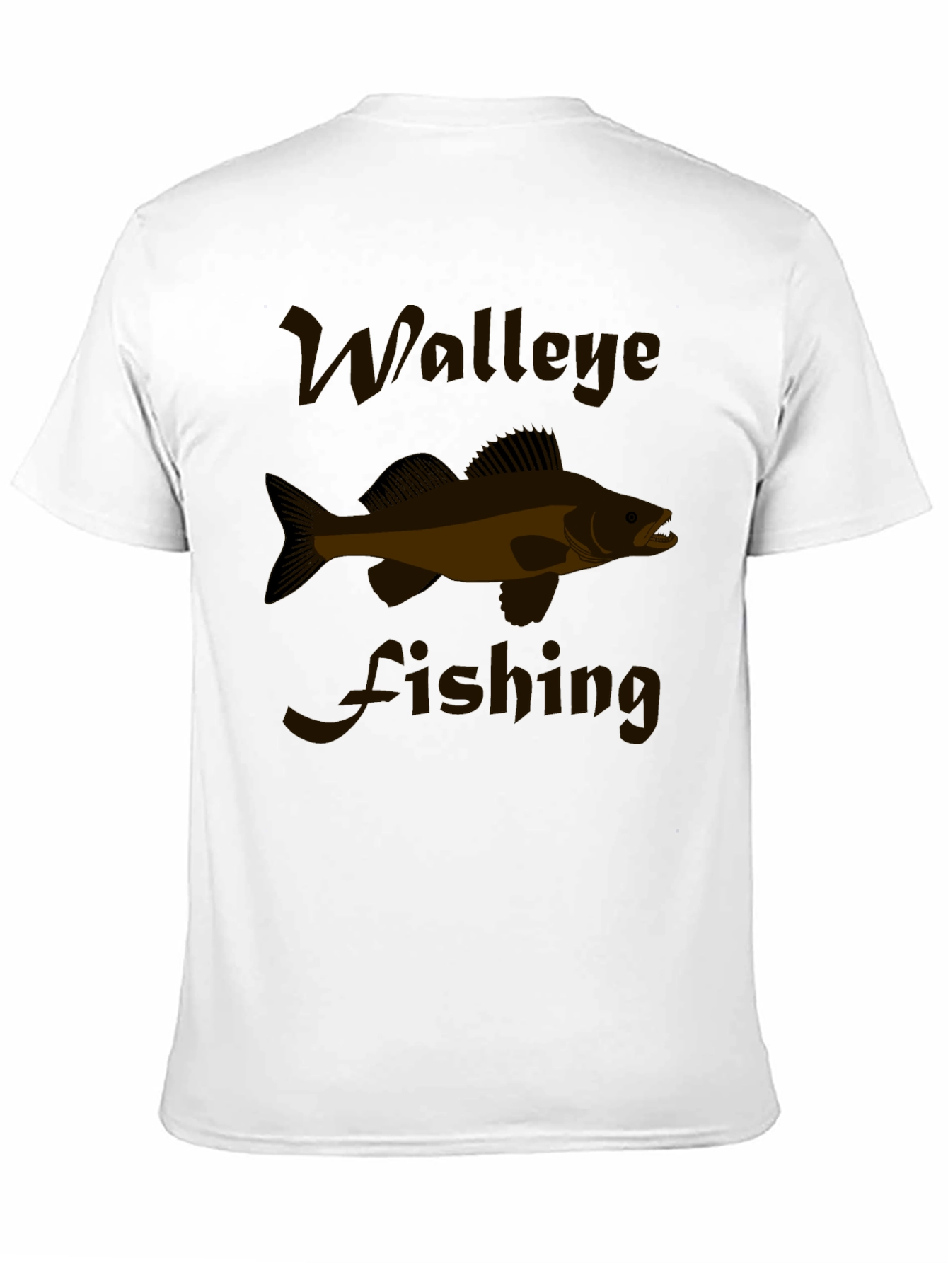 Walleye Fishing Graphic Tee - Black Cotton T-Shirt