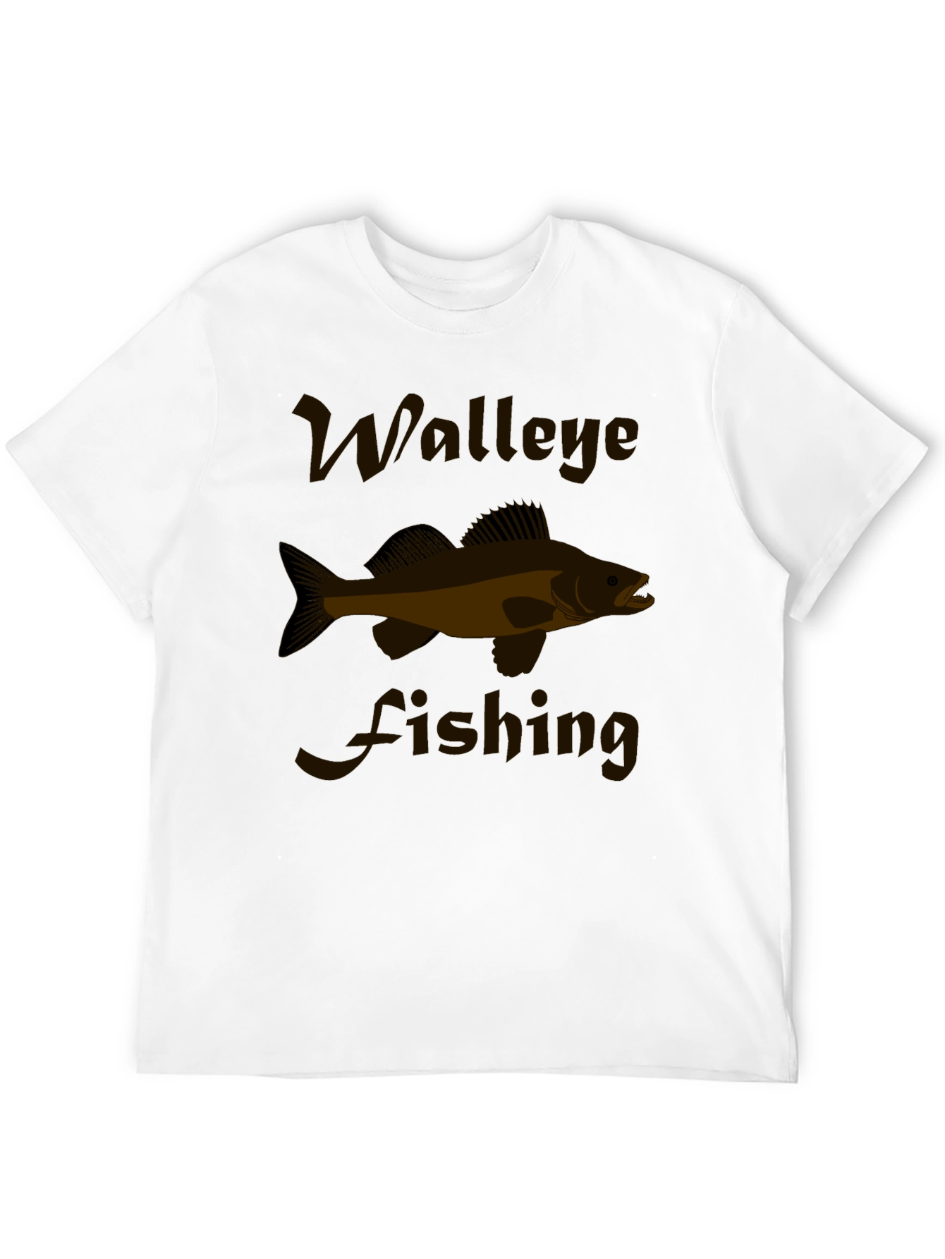 Walleye Fishing Graphic Tee - Black Cotton T-Shirt