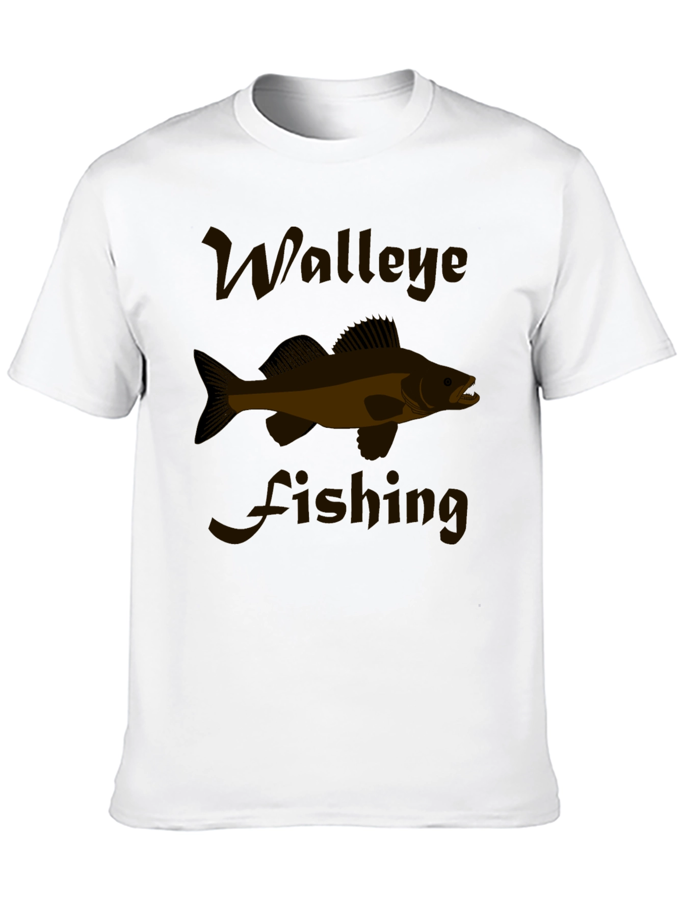 Walleye Fishing Graphic Tee - Black Cotton T-Shirt
