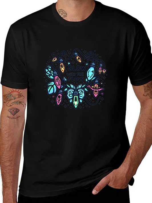 Glow with the Flow Graphic Tee - Black Cotton Comfort