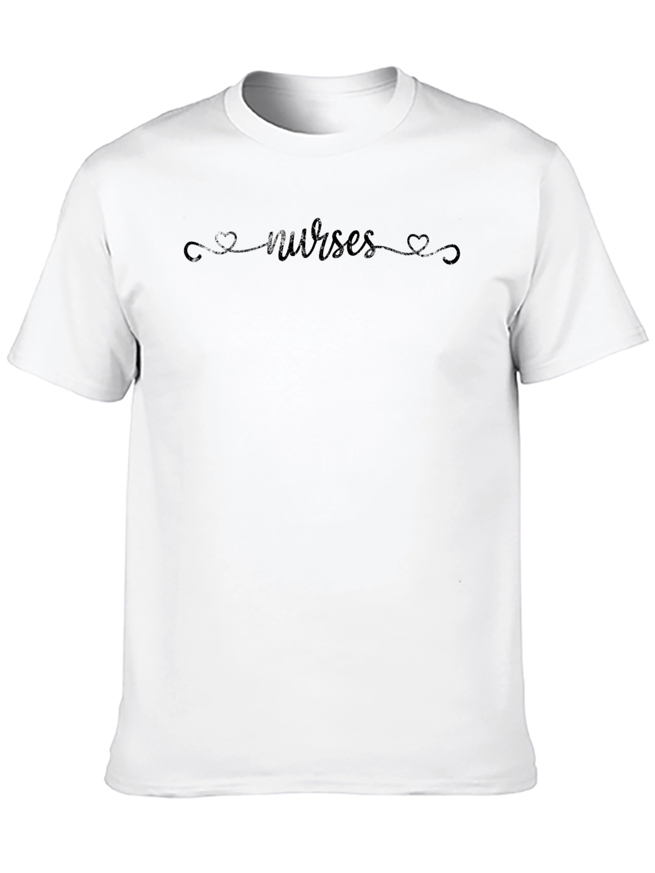 Nurses Heart Graphic Tee - Black Casual T-Shirt