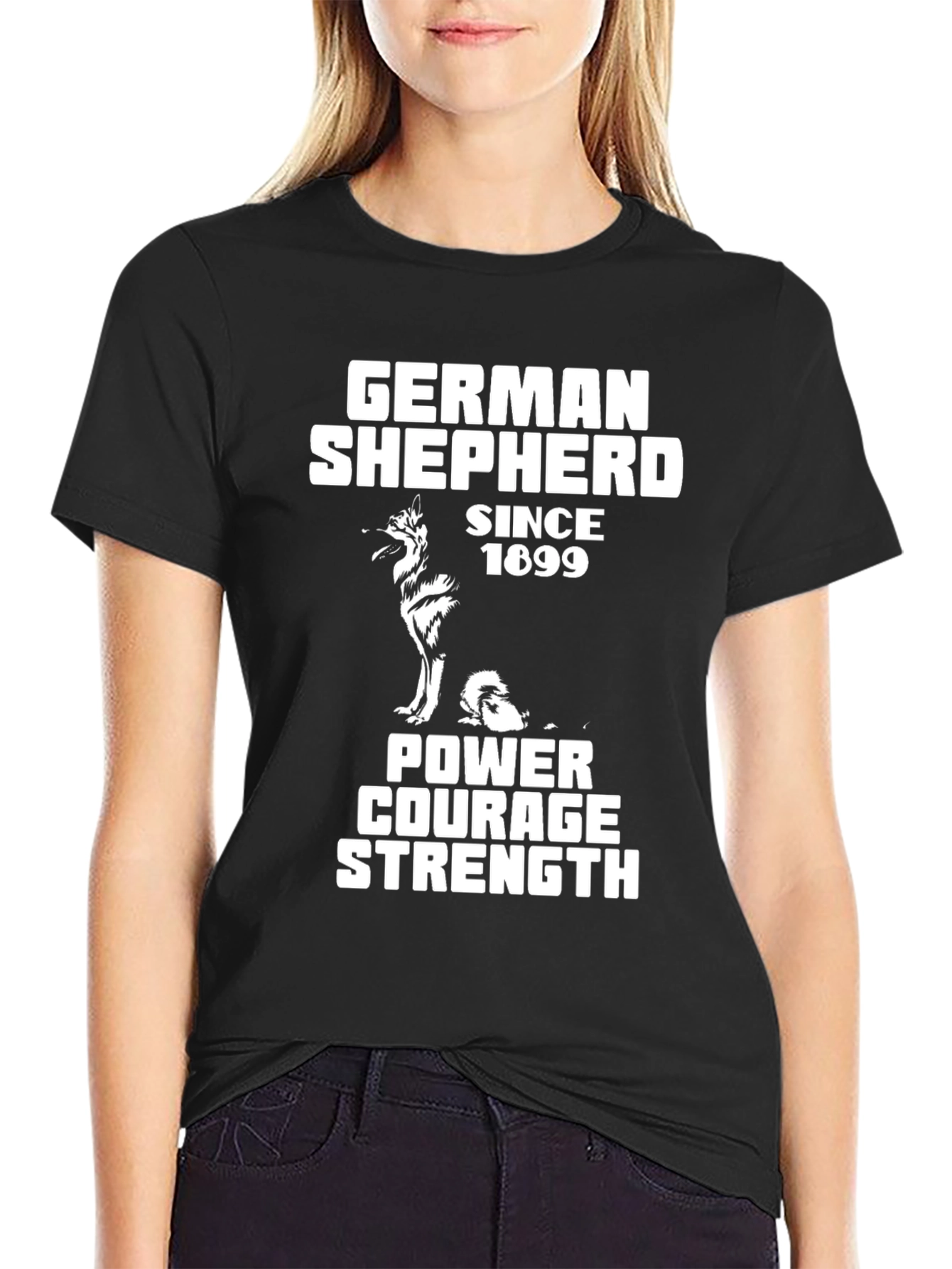 German Shepherd Power Graphic Tee - Dog Lover Shirt