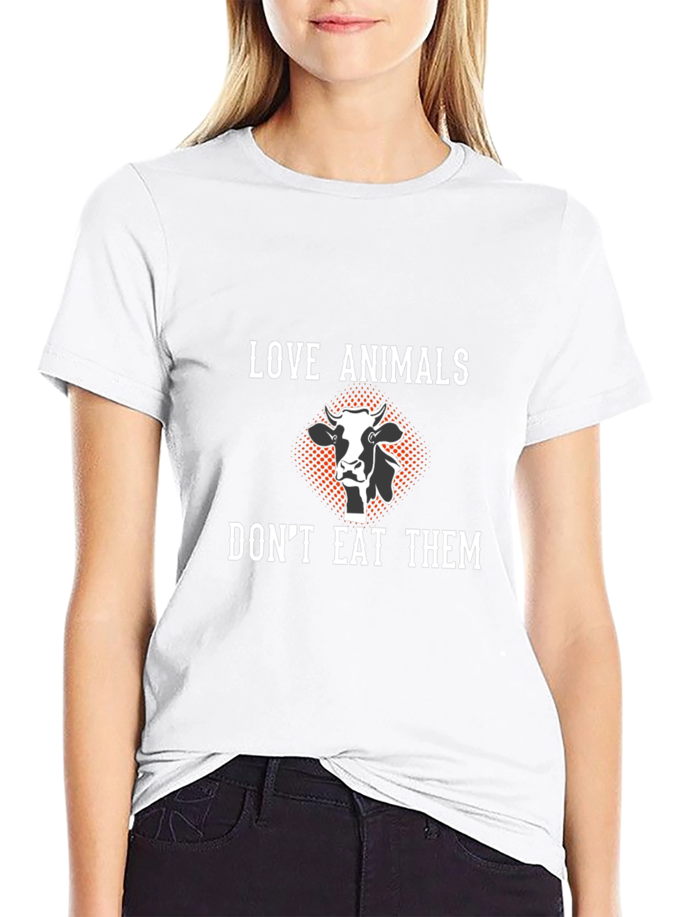 Love Animals Dont Eat Them Black T-Shirt