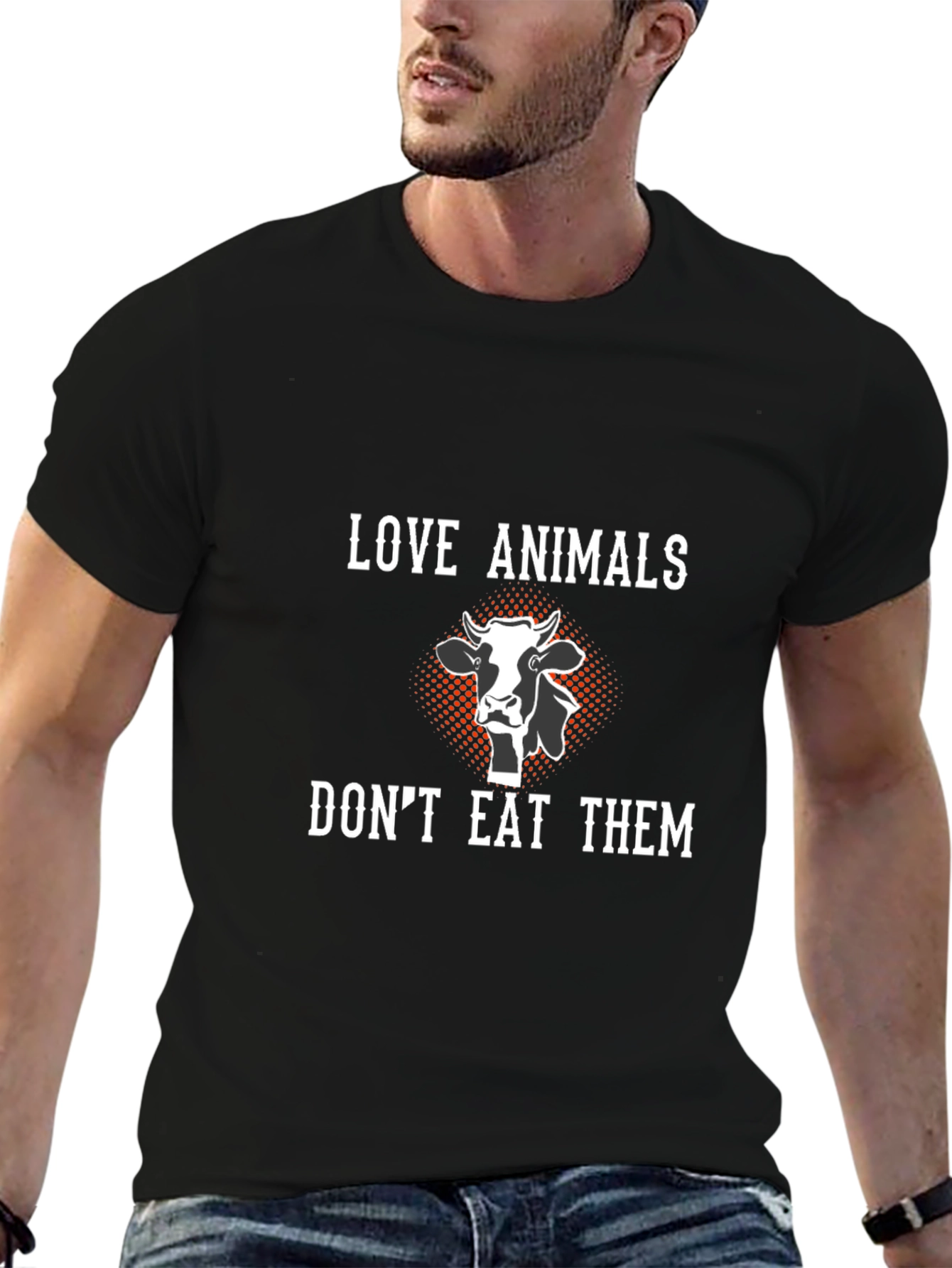 Love Animals Dont Eat Them Black T-Shirt