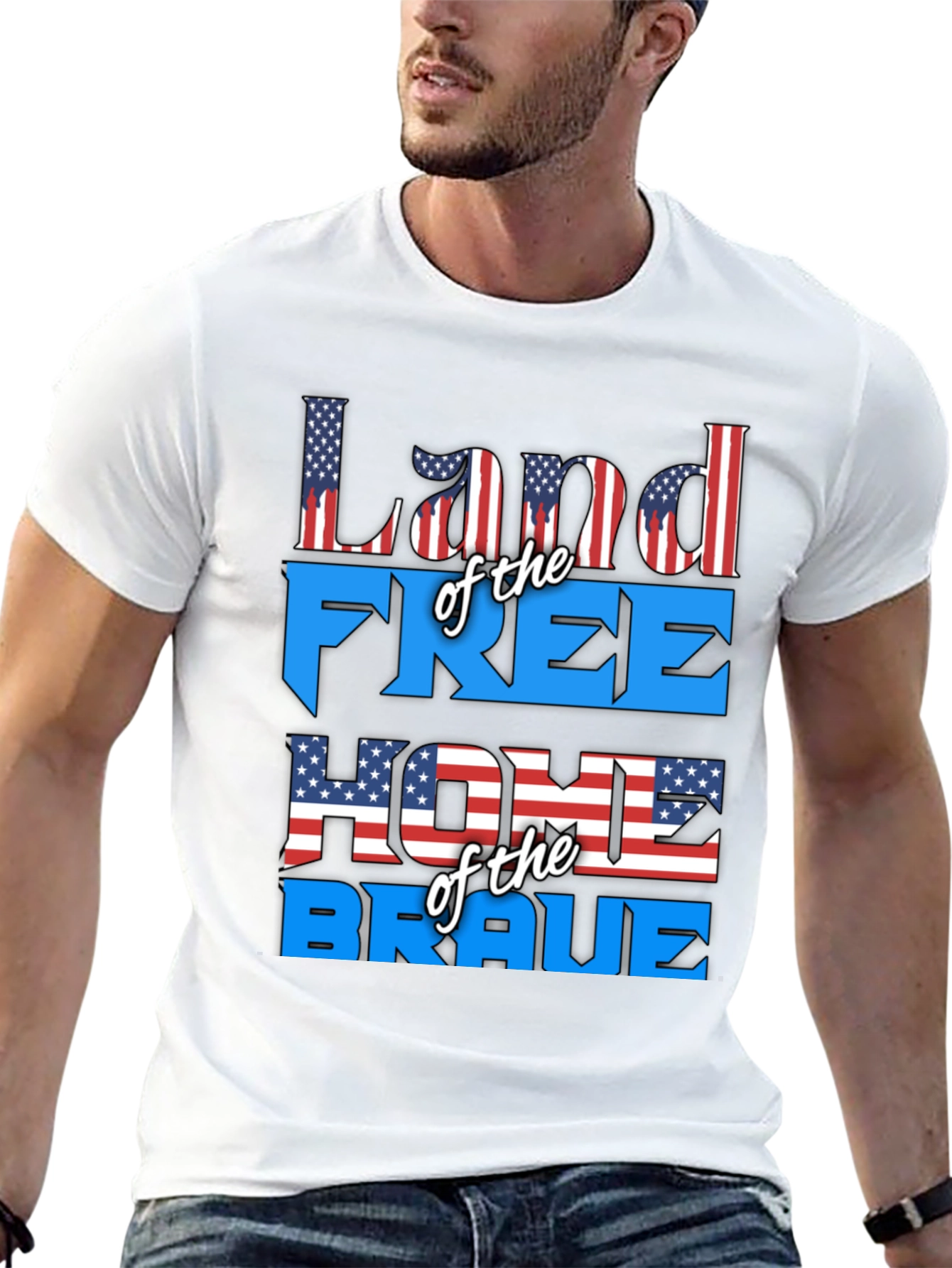 Patriotic Land of the Free Graphic T-Shirt