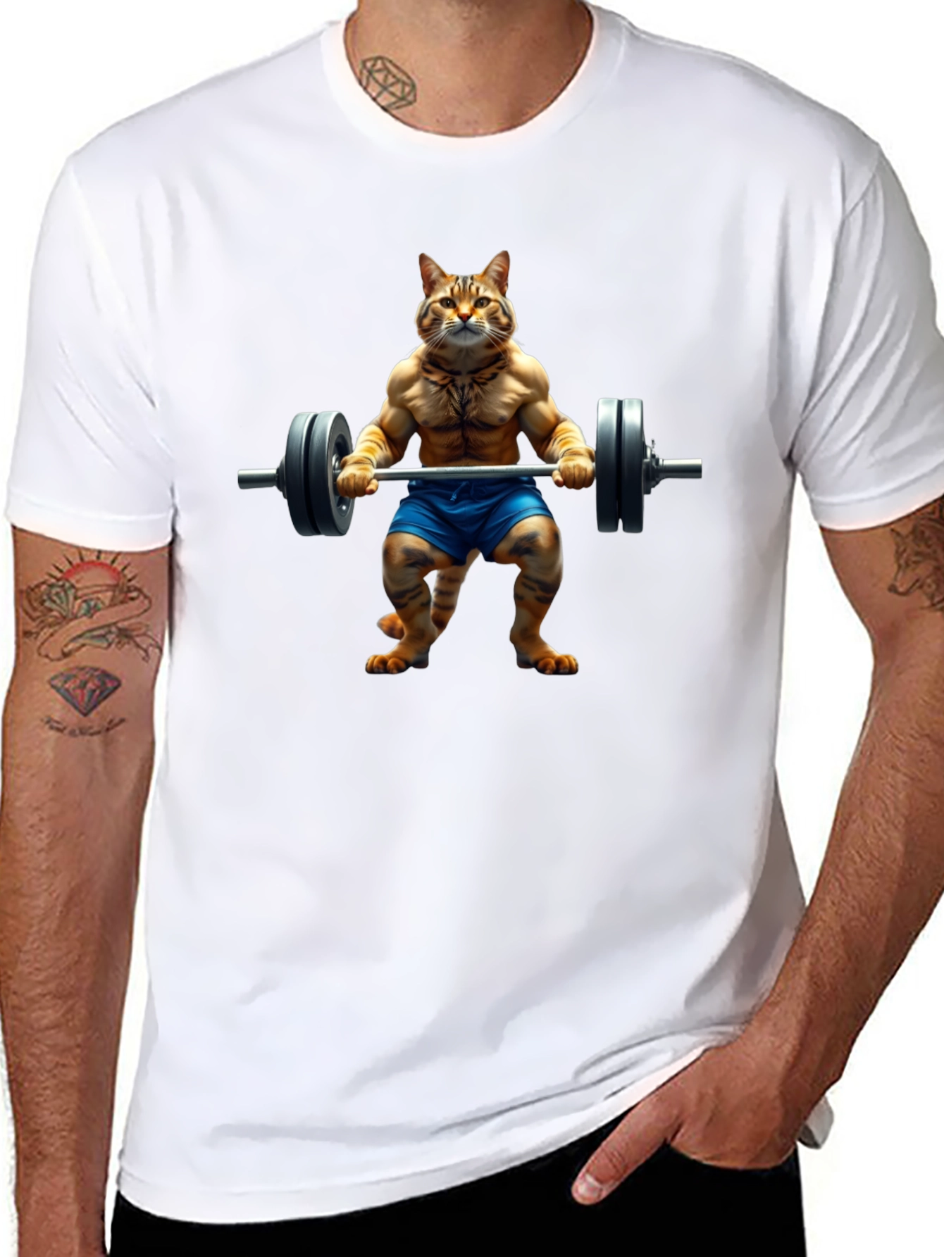 Cat Lifting Weights T-Shirt