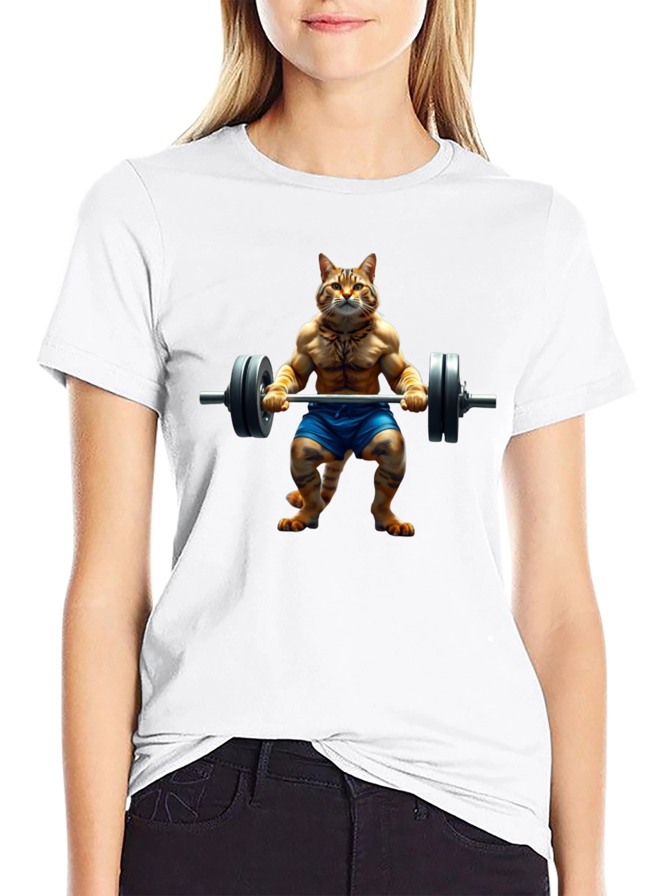 Cat Lifting Weights T-Shirt