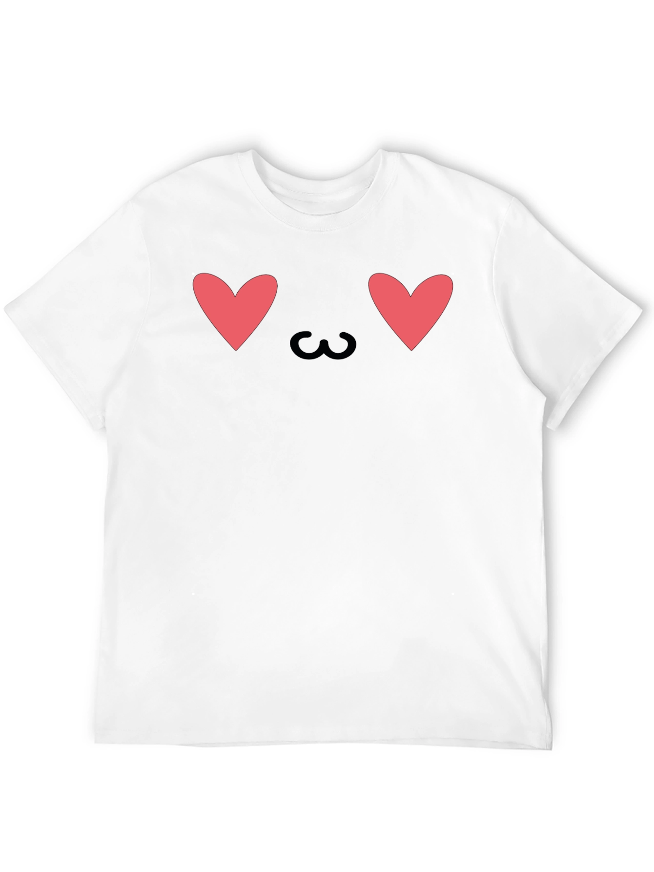 Cute Heart Eyes Emoji Graphic Tee - Black