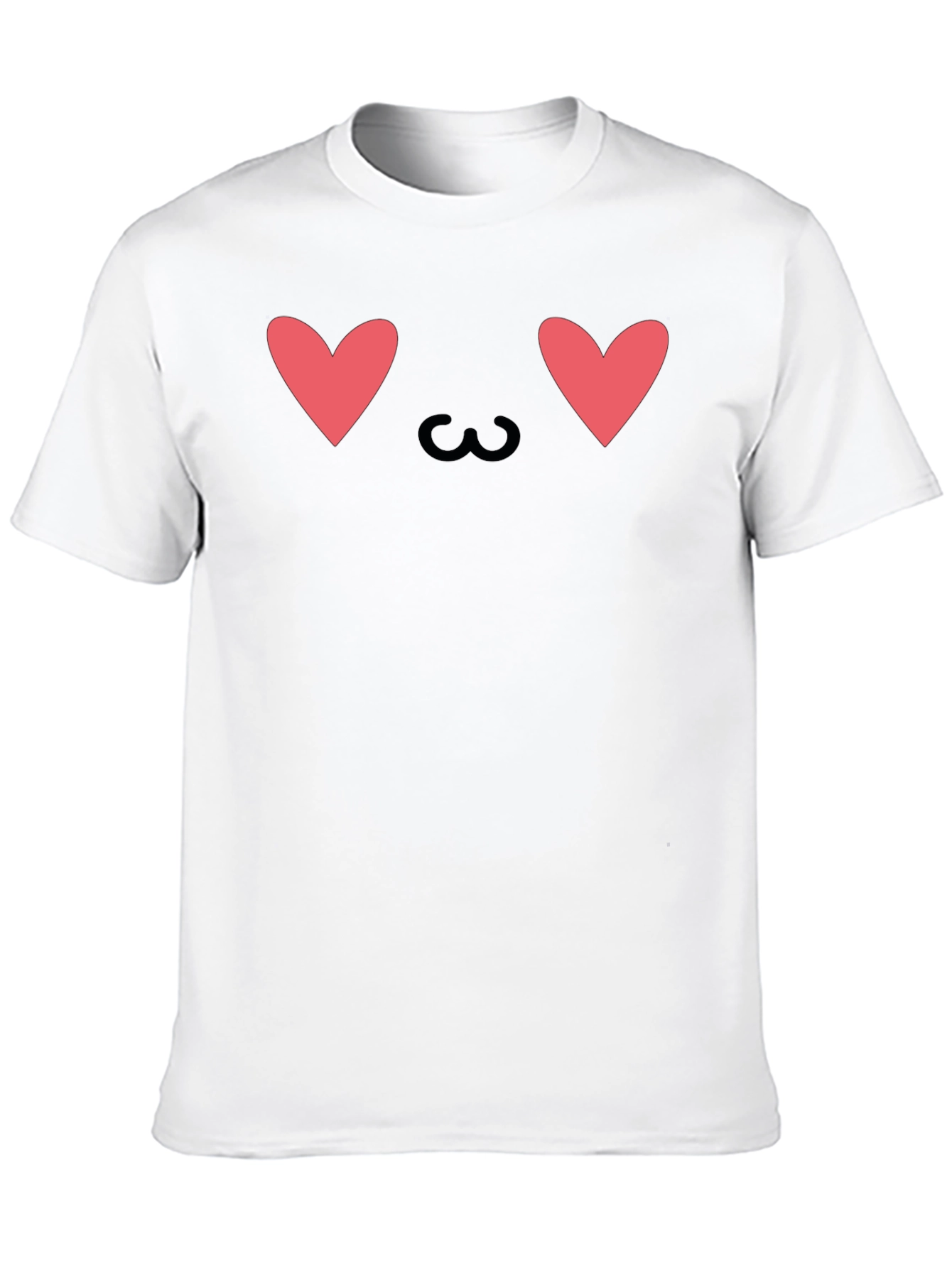Cute Heart Eyes Emoji Graphic Tee - Black