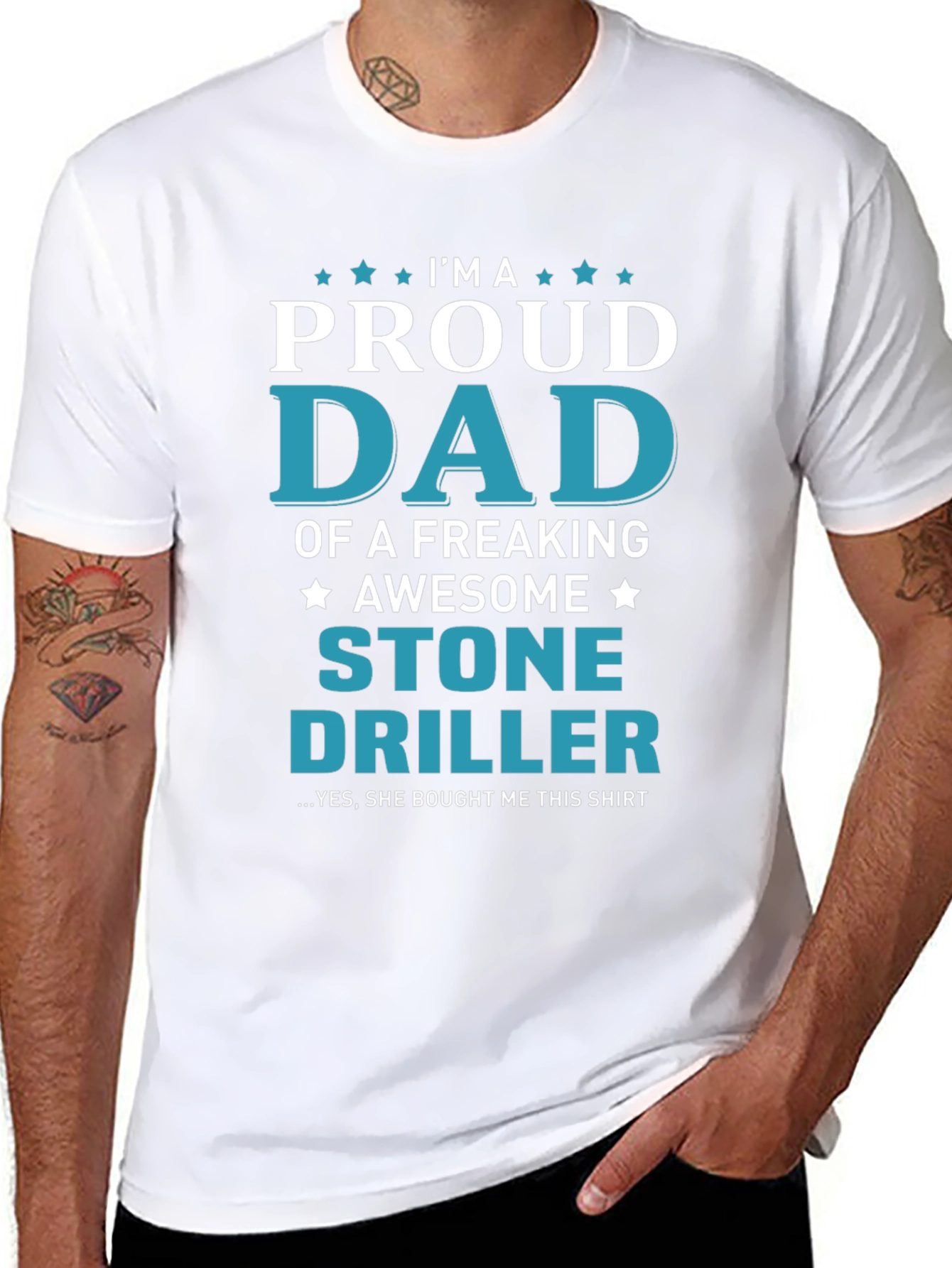 Proud Dad Stone Driller Graphic T-Shirt