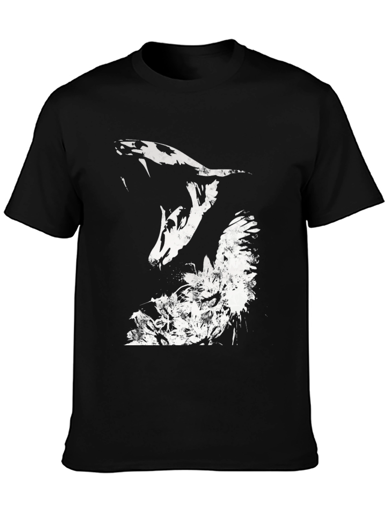 Mens Black Snake Graphic Tee