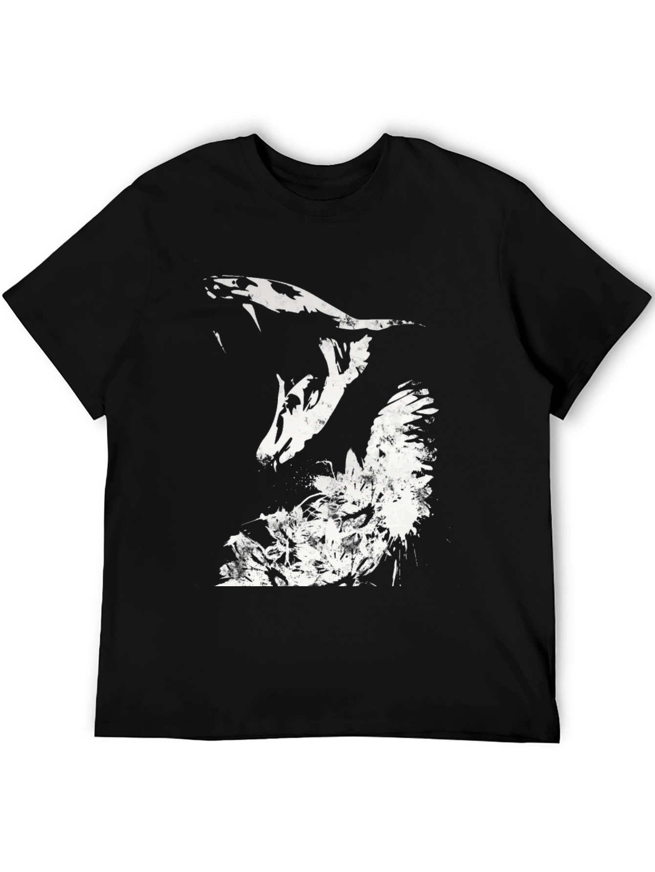 Mens Black Snake Graphic Tee