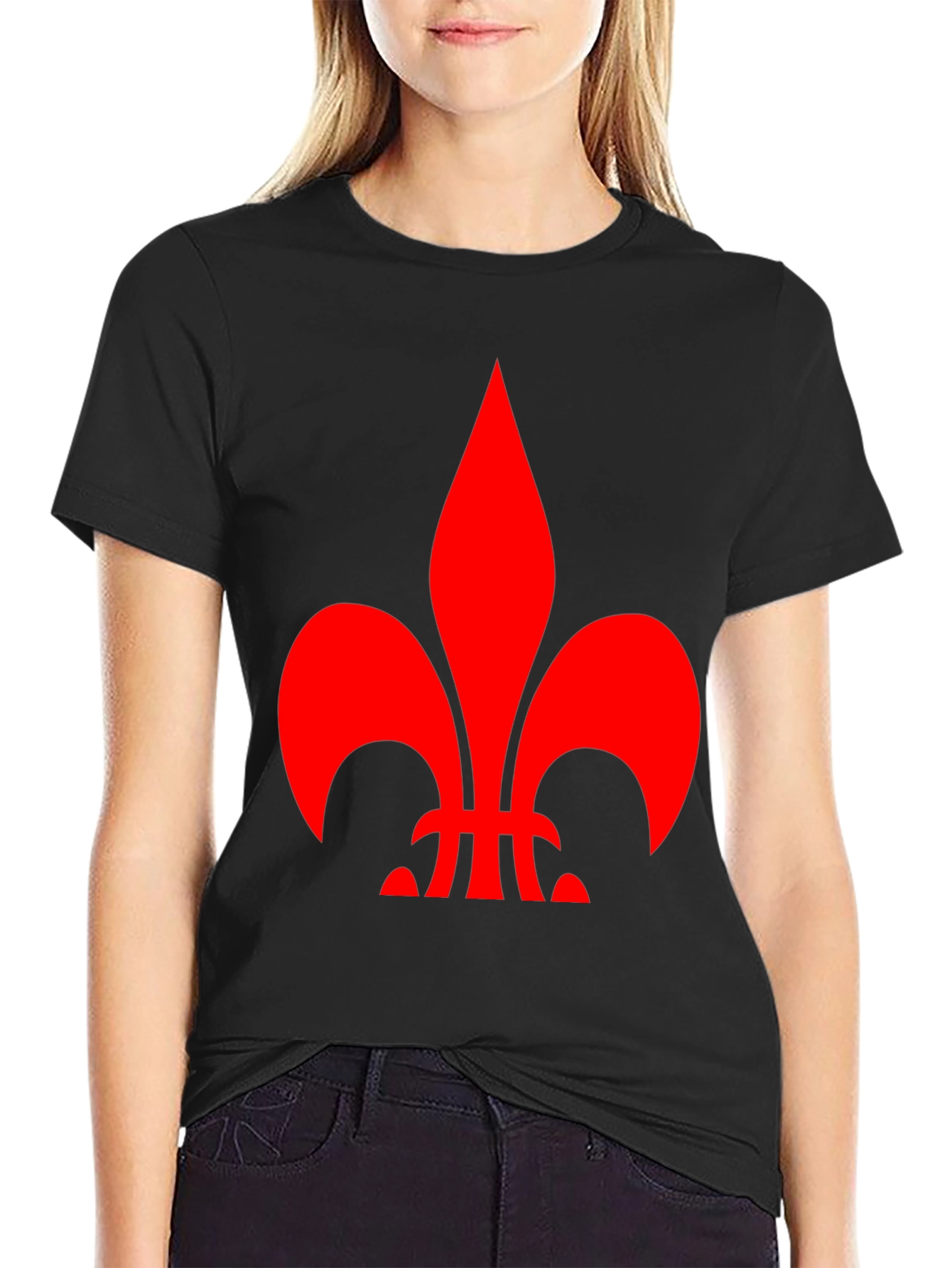 Fleur-de-lis Graphic Tee - Stylish Black Shirt