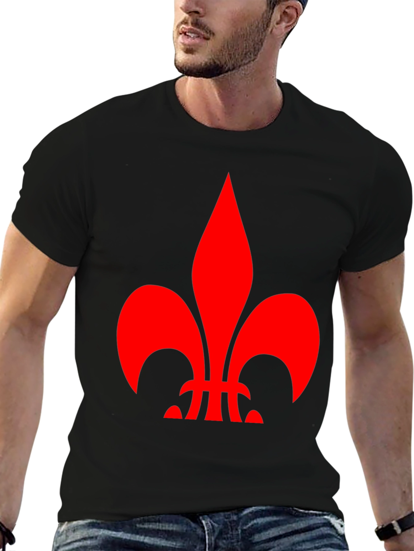 Fleur-de-lis Graphic Tee - Stylish Black Shirt