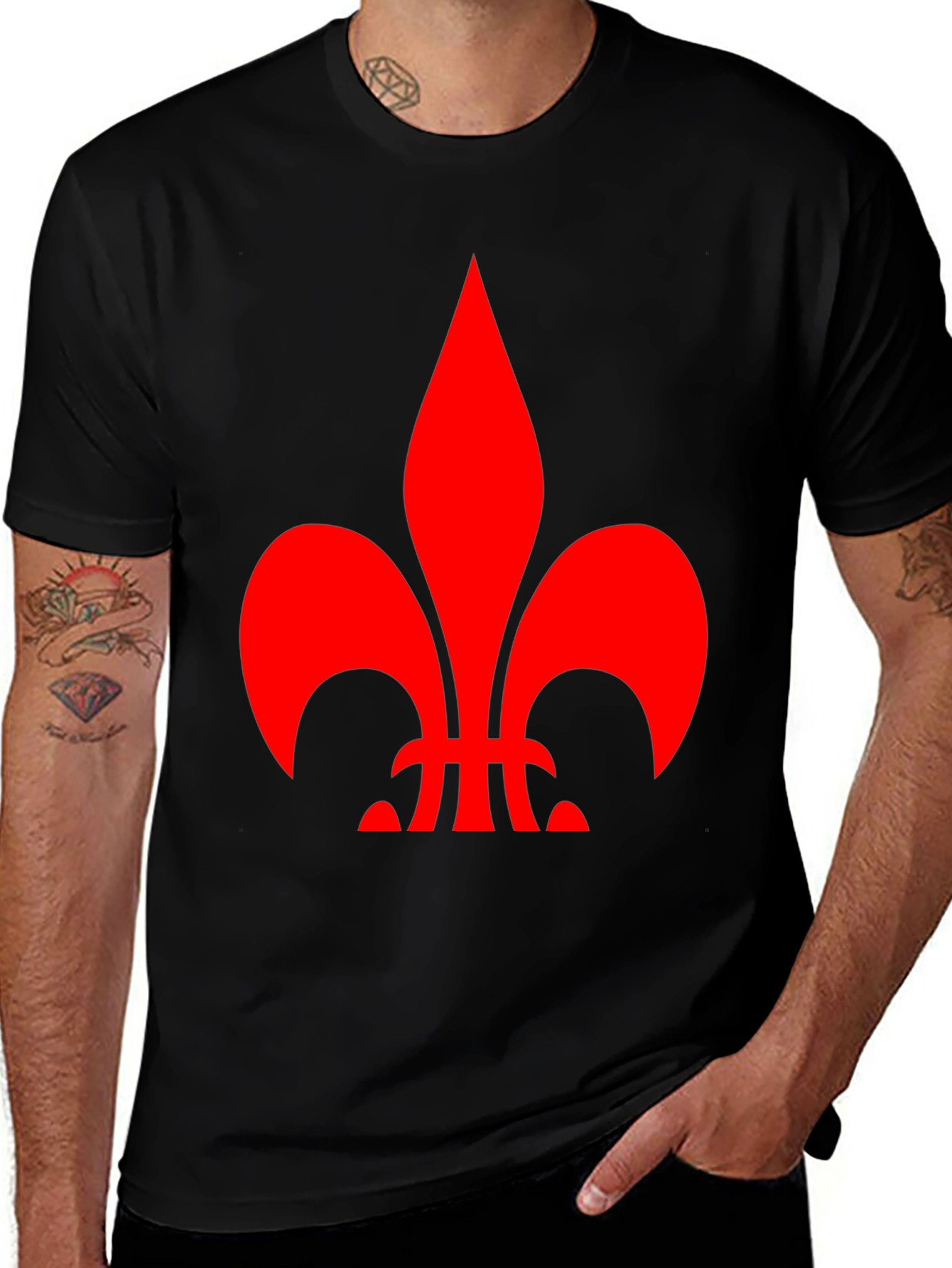 Fleur-de-lis Graphic Tee - Stylish Black Shirt