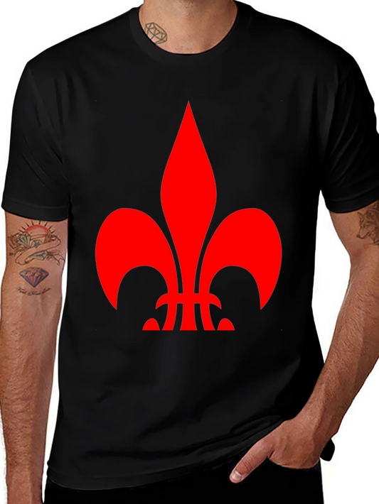 Fleur-de-lis Graphic Tee - Stylish Black Shirt
