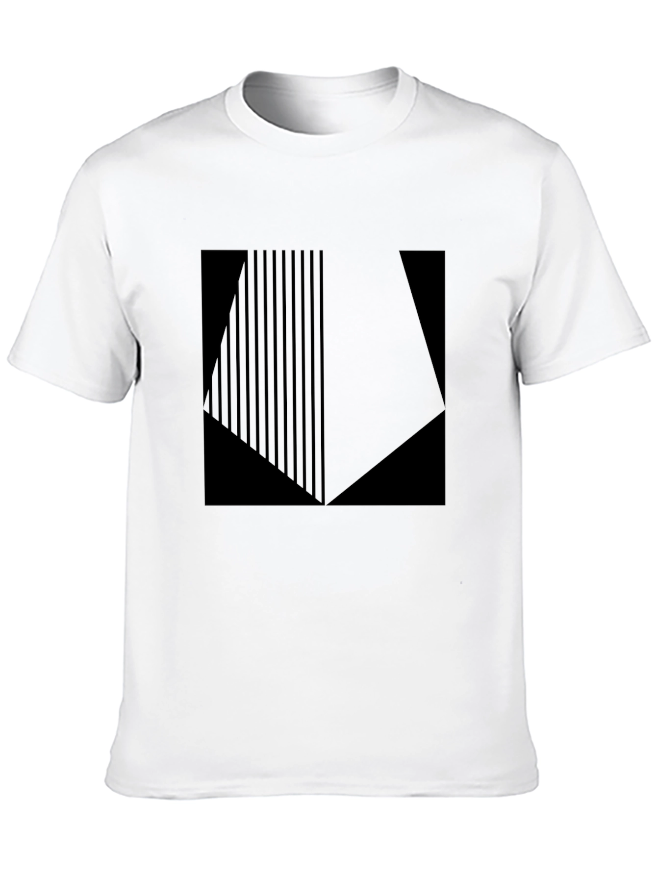 Geometric Graphic Print Black T-Shirt