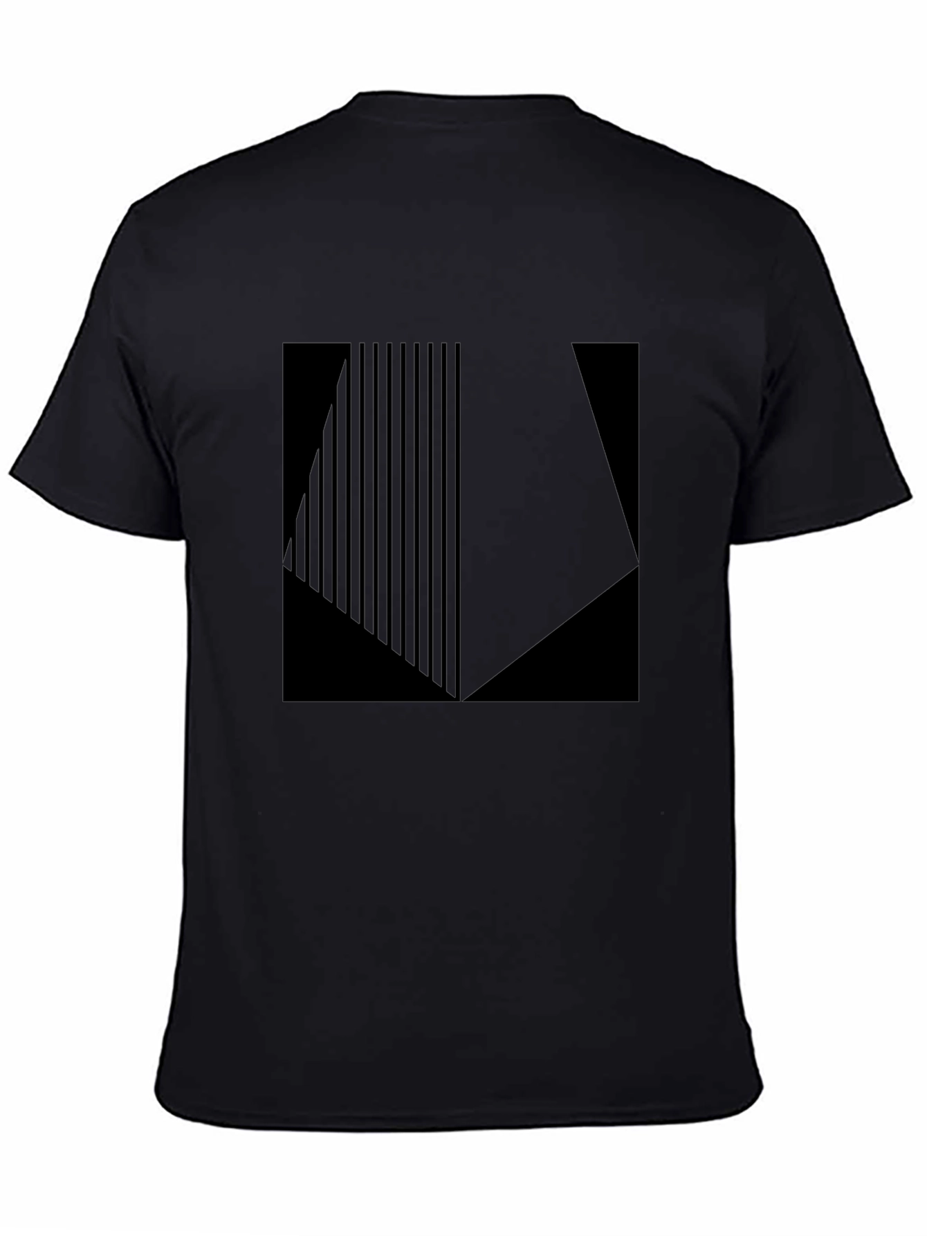 Geometric Graphic Print Black T-Shirt