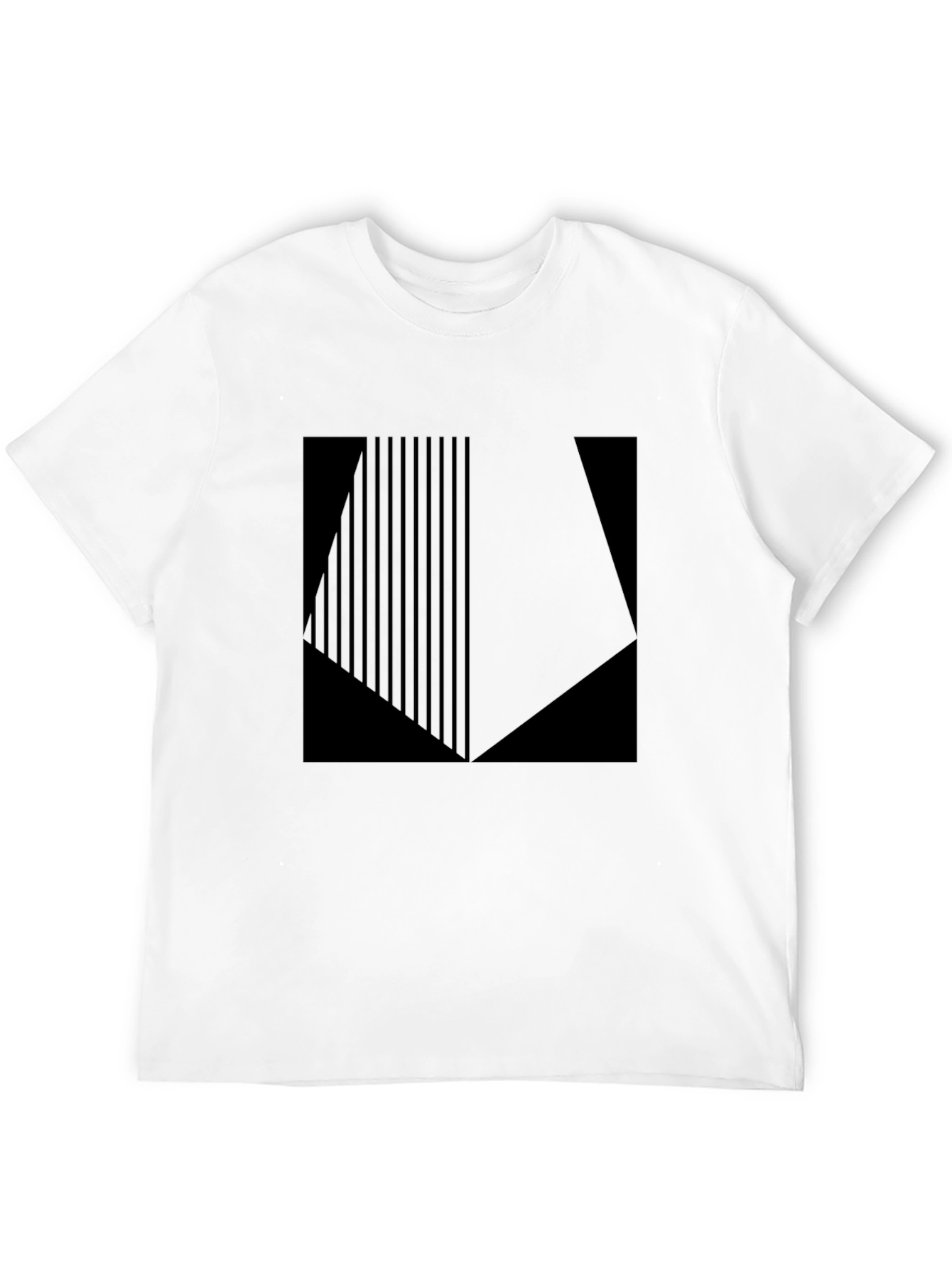 Geometric Graphic Print Black T-Shirt