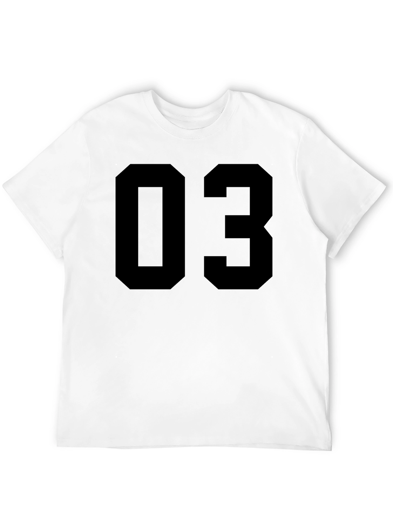 Black T-Shirt with Bold Number 03 Design
