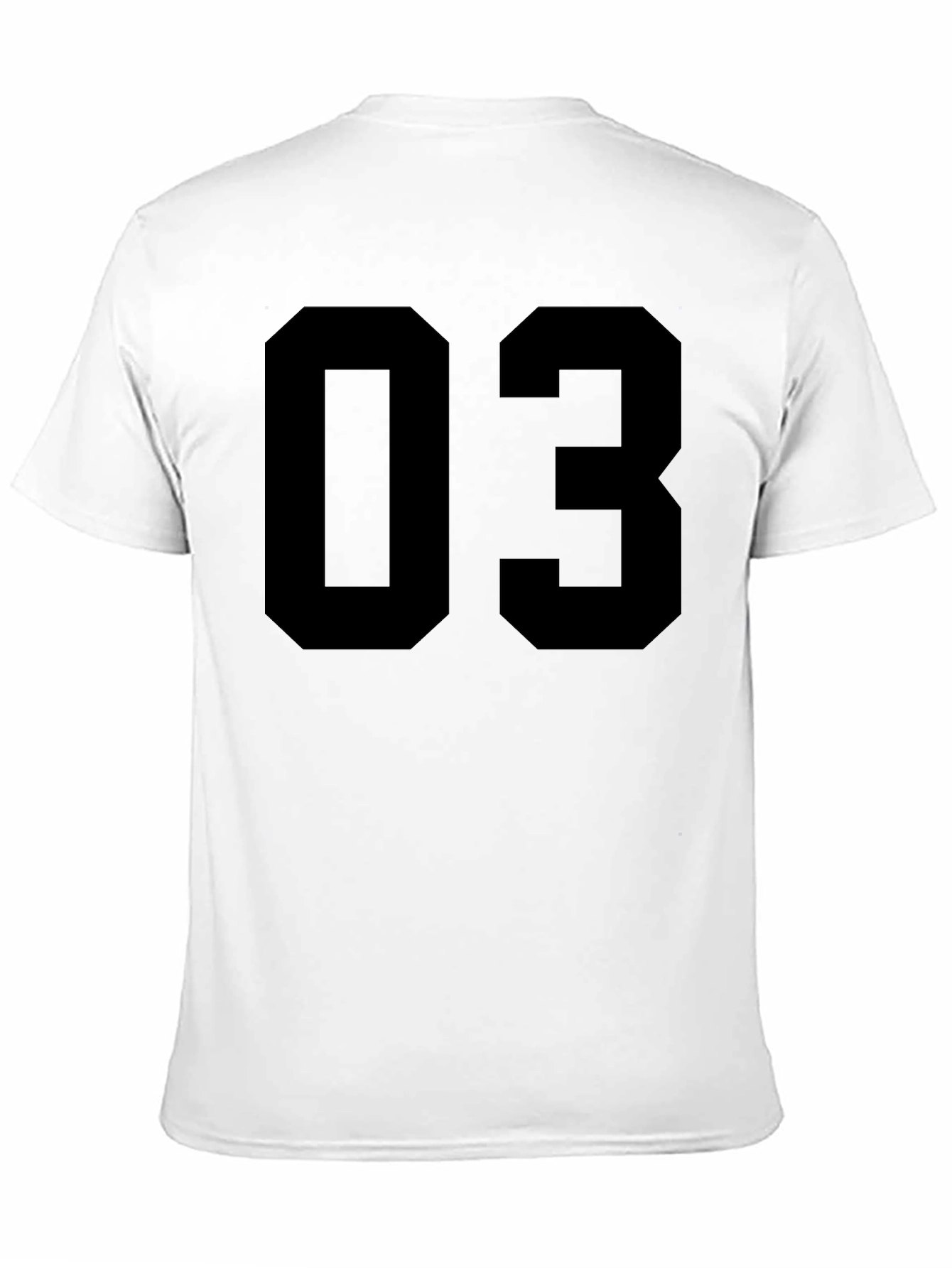 Black T-Shirt with Bold Number 03 Design