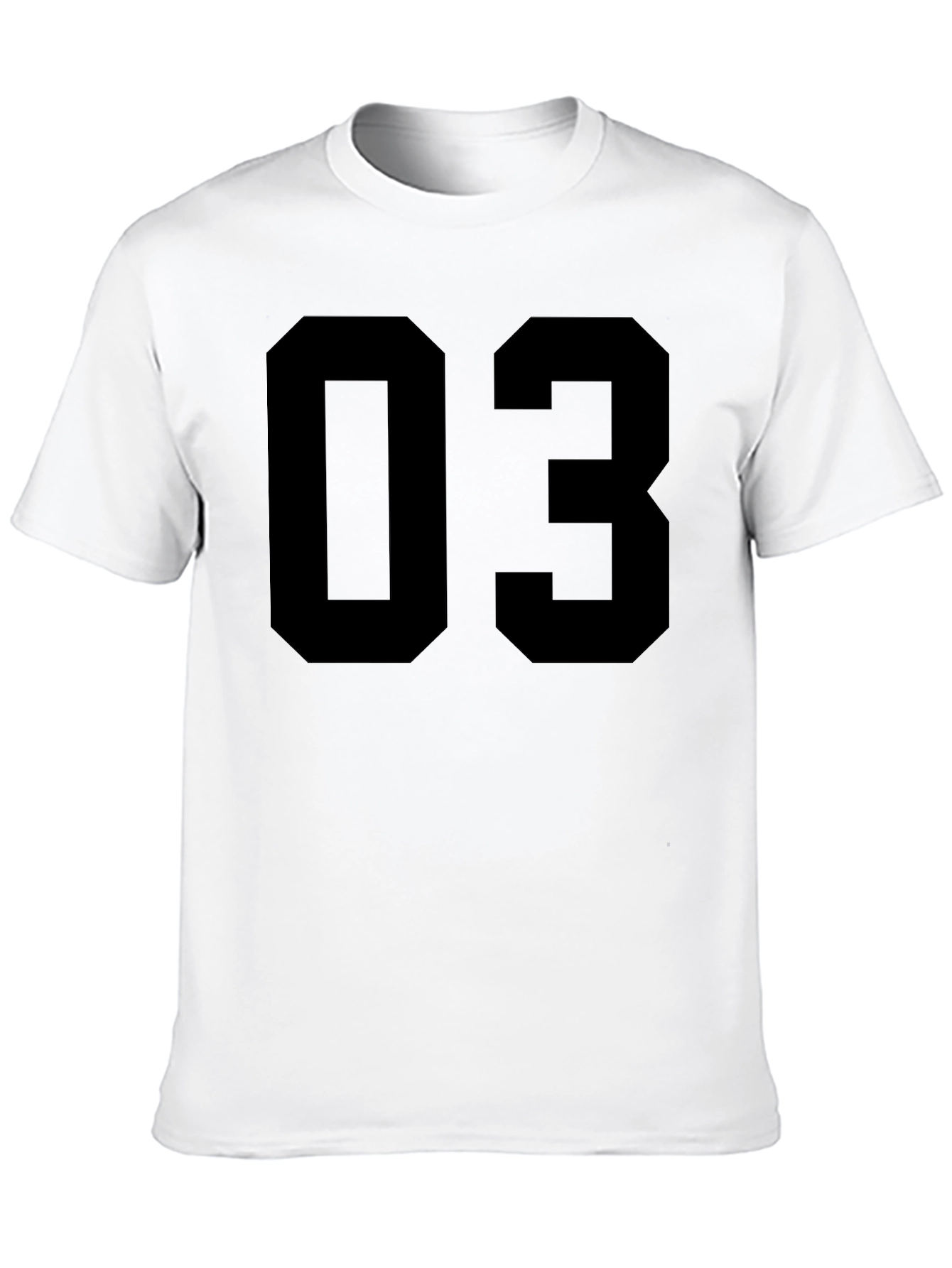Black T-Shirt with Bold Number 03 Design