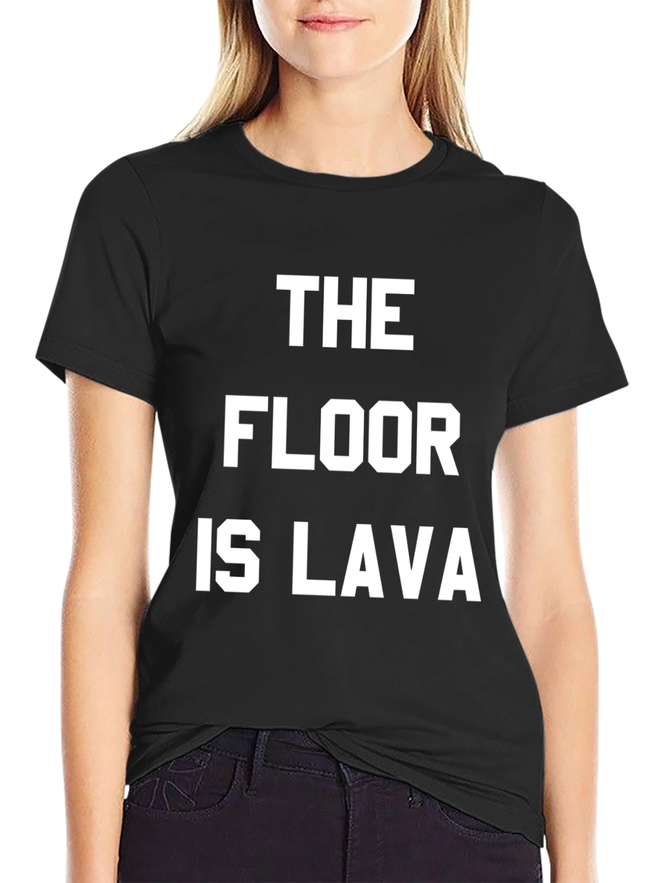 The Floor is Lava Black Cotton Tee