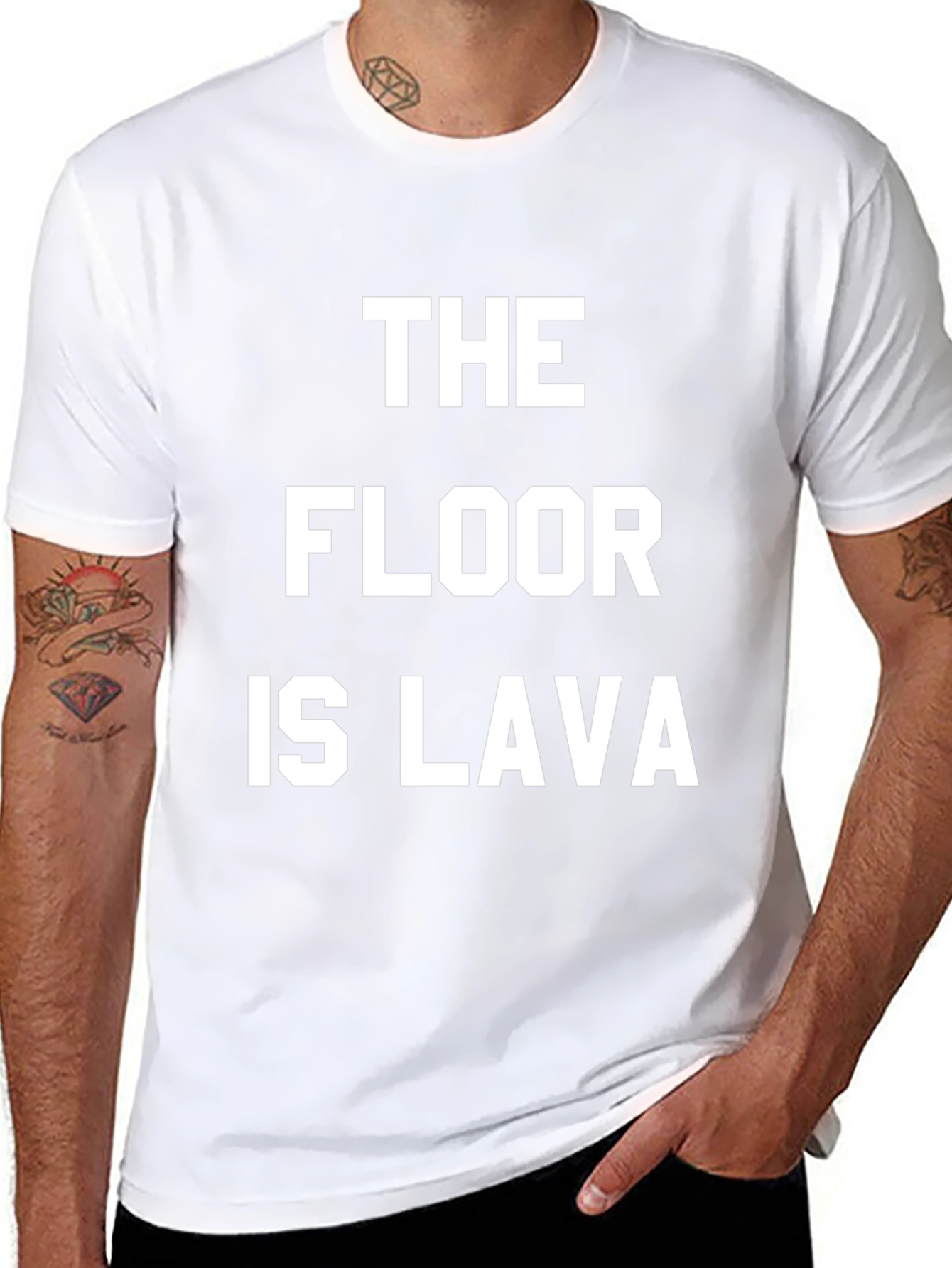 The Floor is Lava Black Cotton Tee