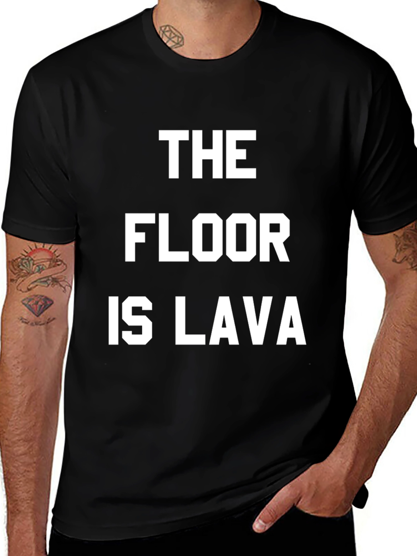 The Floor is Lava Black Cotton Tee
